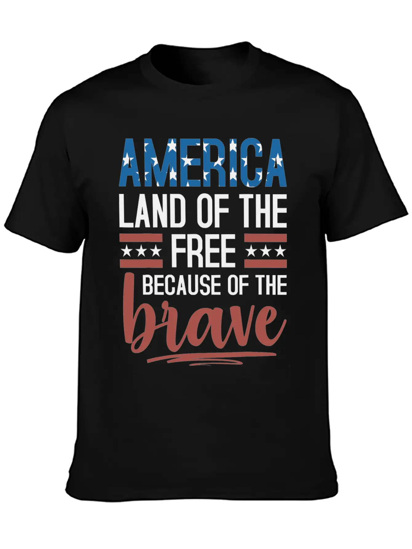 America Land Of The Free Because Of The Brave Essential Unisex Summer Tee – Soft Cotton Casual Fit