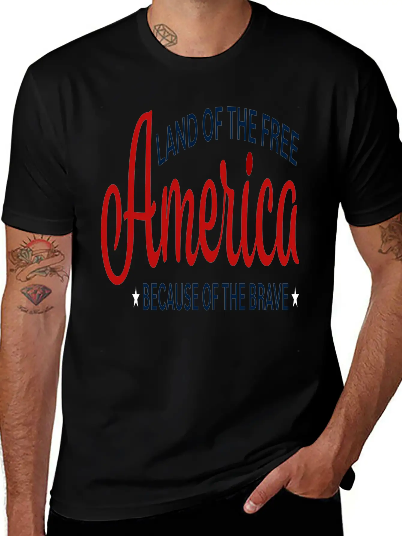 America Land Of The Free Because Of The Brave Unisex Casual T-Shirt – Clean Design For Daily Comfort