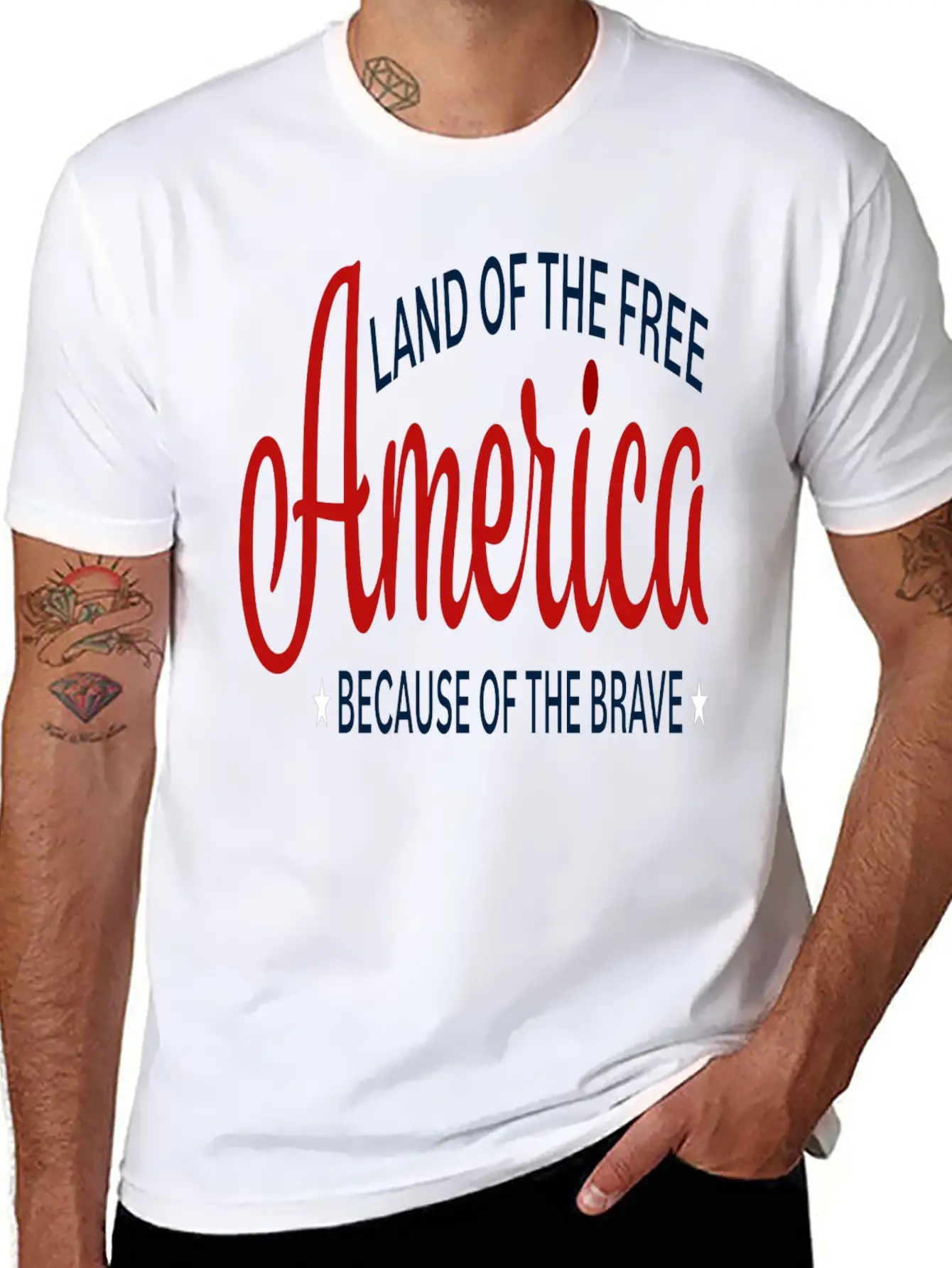 America Land Of The Free Because Of The Brave Unisex Casual T-Shirt – Clean Design For Daily Comfort