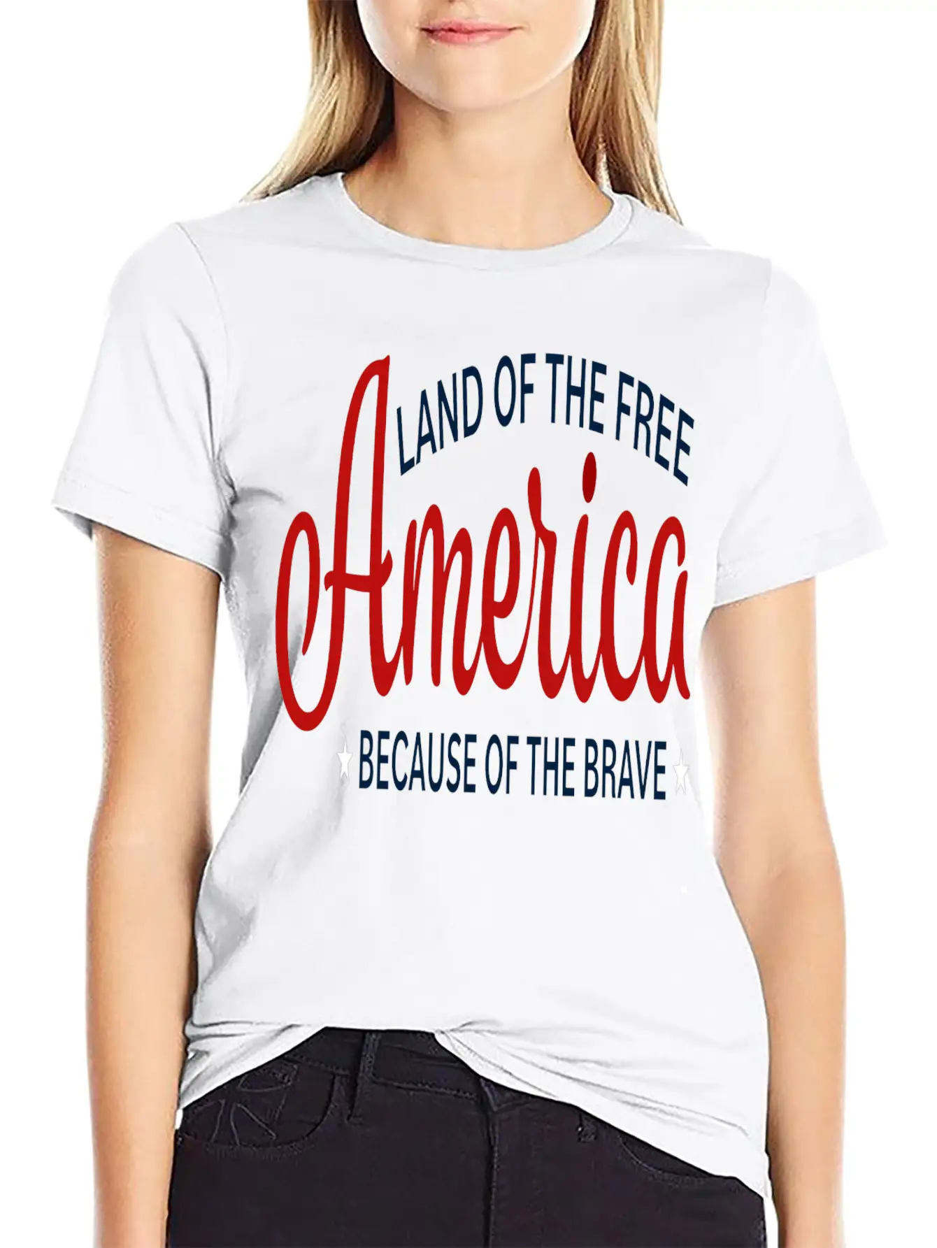 America Land Of The Free Because Of The Brave Unisex Casual T-Shirt – Clean Design For Daily Comfort