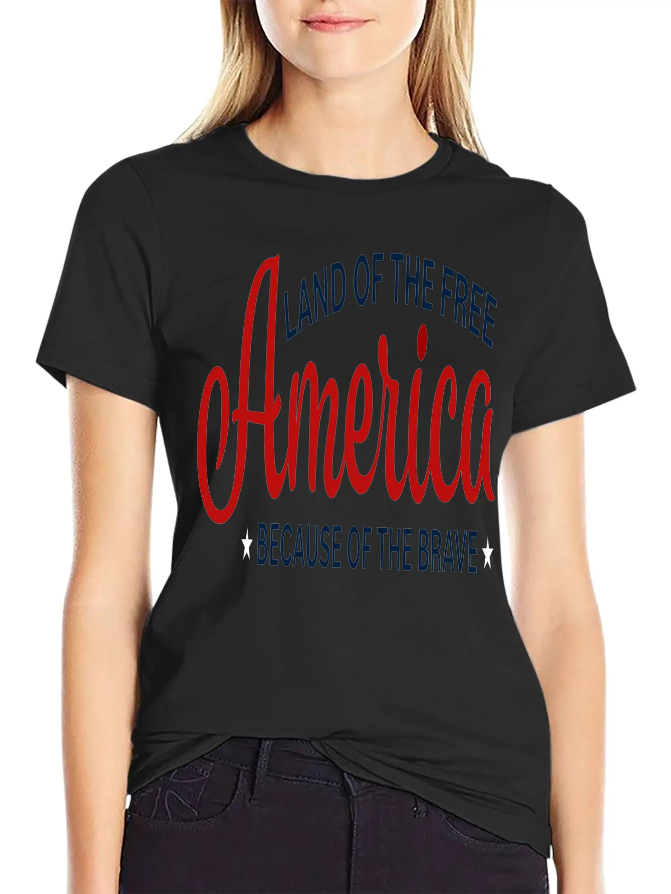 America Land Of The Free Because Of The Brave Unisex Casual T-Shirt – Clean Design For Daily Comfort
