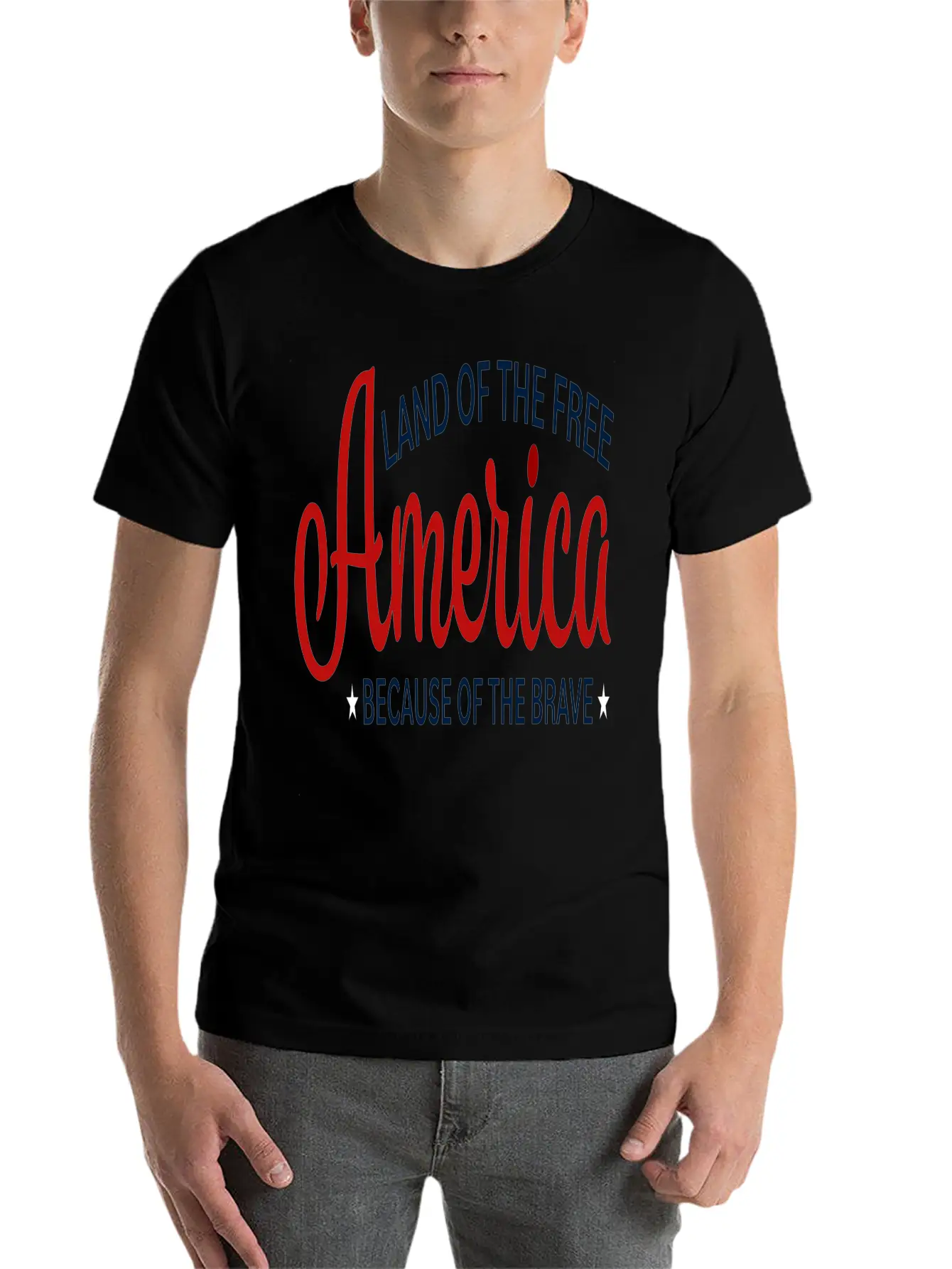 America Land Of The Free Because Of The Brave Unisex Casual T-Shirt – Clean Design For Daily Comfort