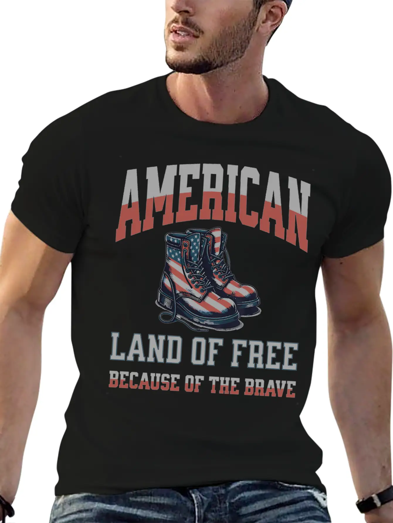 America Land Of The Free Because Of The Brave Unisex Short Sleeve Soft Cotton T-Shirt – Casual Everyday Wear