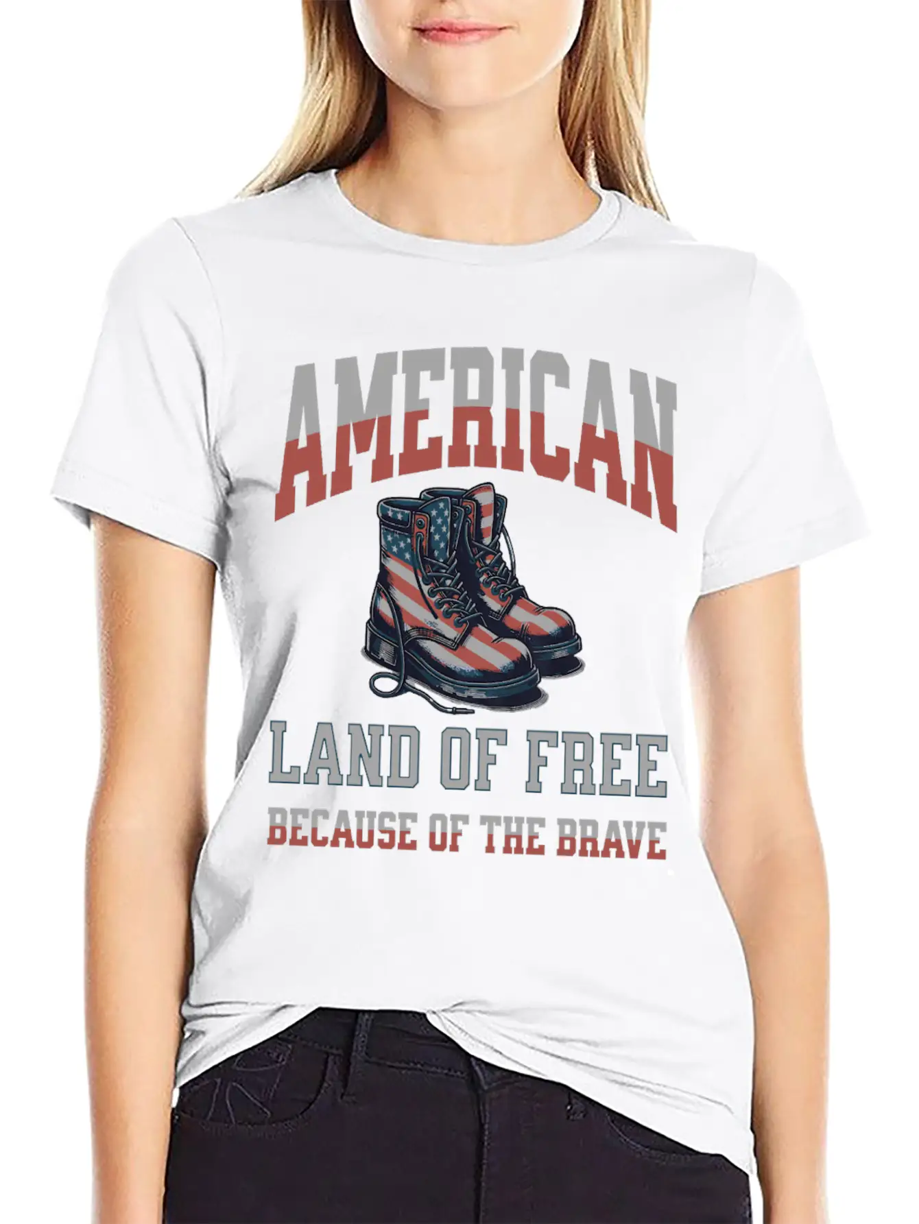 America Land Of The Free Because Of The Brave Unisex Short Sleeve Soft Cotton T-Shirt – Casual Everyday Wear