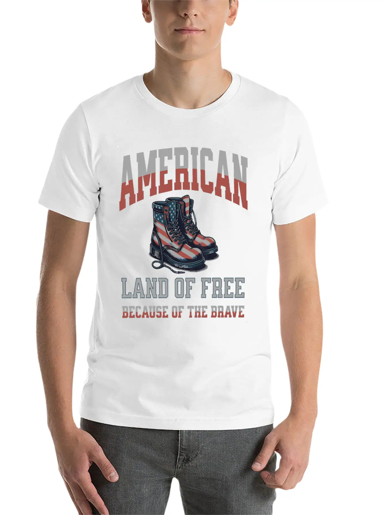 America Land Of The Free Because Of The Brave Unisex Short Sleeve Soft Cotton T-Shirt – Casual Everyday Wear