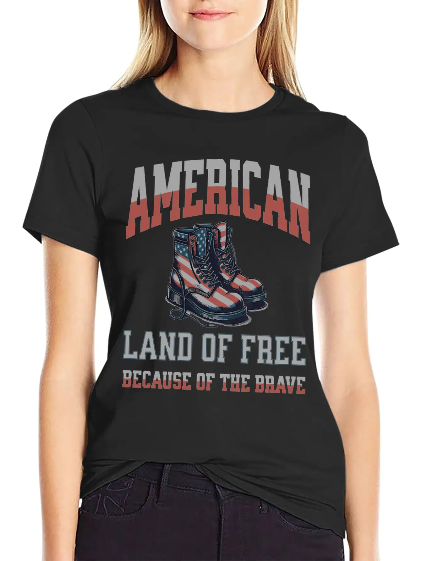 America Land Of The Free Because Of The Brave Unisex Short Sleeve Soft Cotton T-Shirt – Casual Everyday Wear