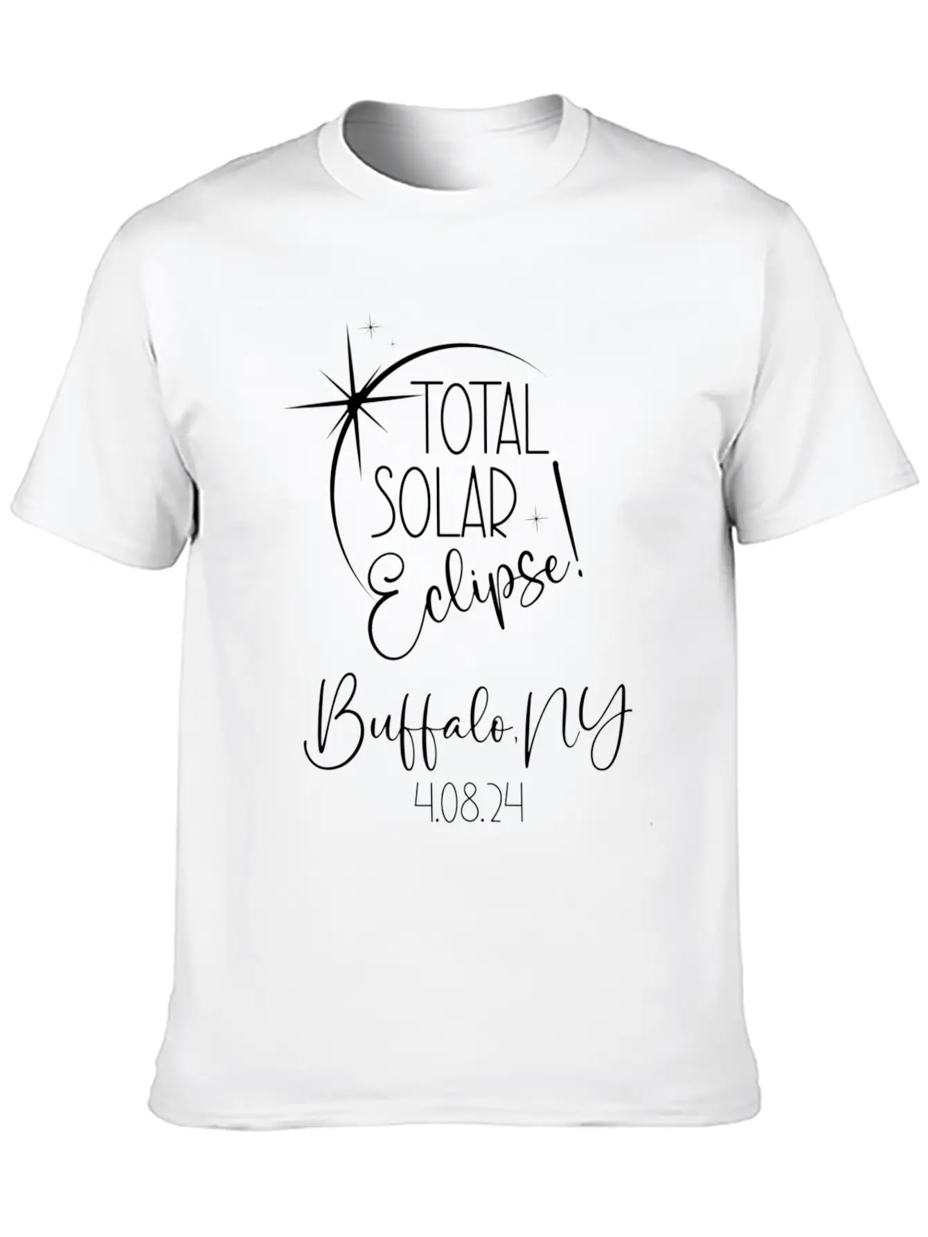 America Totality Buffalo Ny Total Solar Eclipse Unisex Short Sleeve Soft Cotton T-Shirt – Casual Everyday Wear