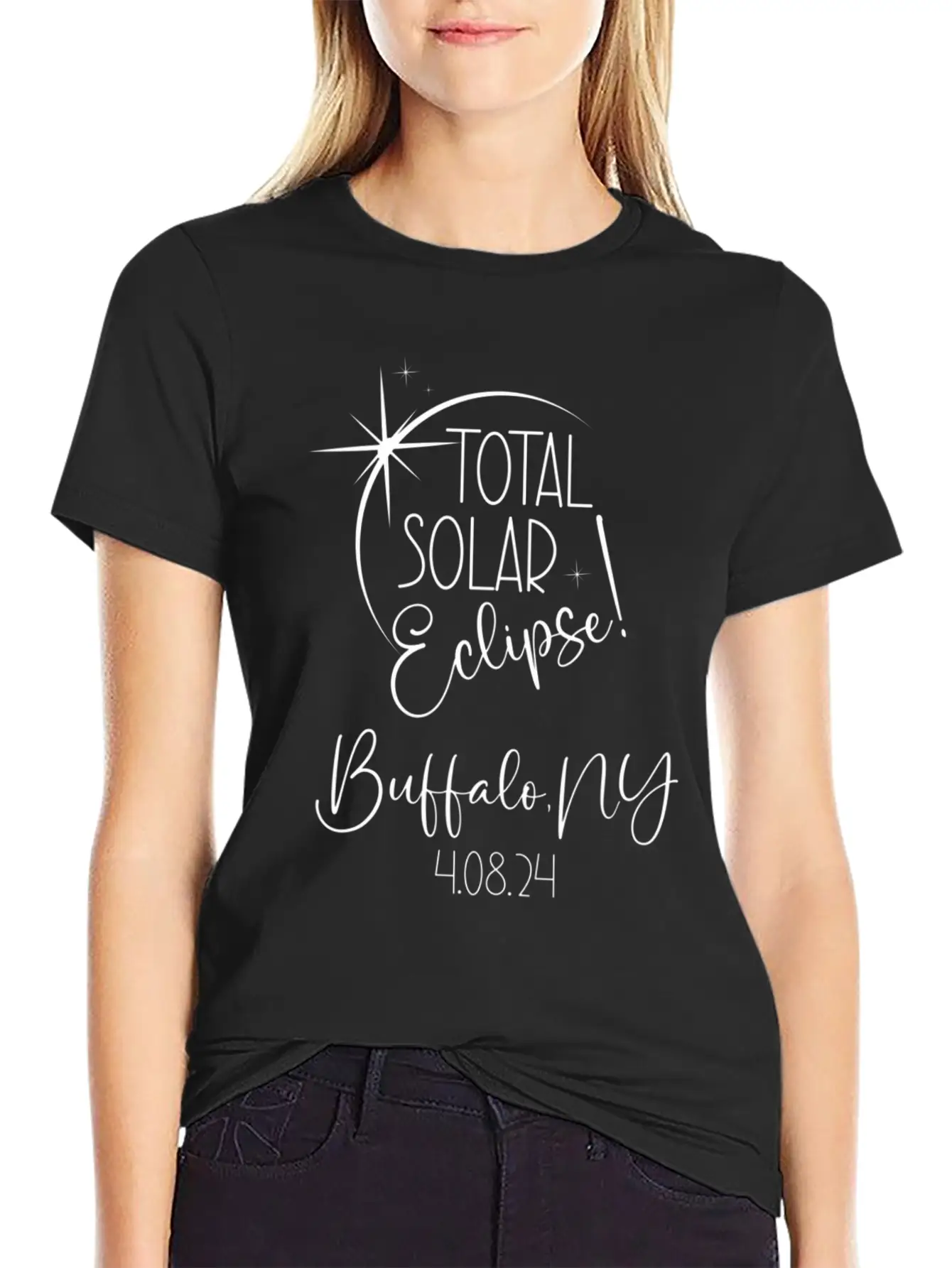 America Totality Buffalo Ny Total Solar Eclipse Unisex Short Sleeve Soft Cotton T-Shirt – Casual Everyday Wear