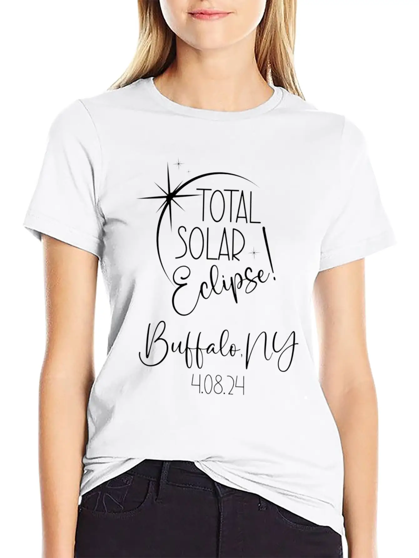 America Totality Buffalo Ny Total Solar Eclipse Unisex Short Sleeve Soft Cotton T-Shirt – Casual Everyday Wear
