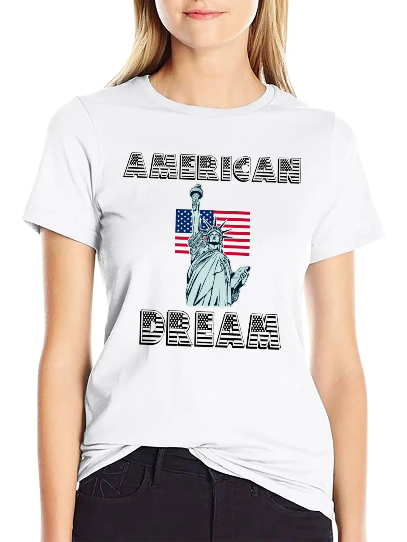 American Dream Unisex Short Sleeve Soft Cotton T-Shirt – Casual Everyday Wear