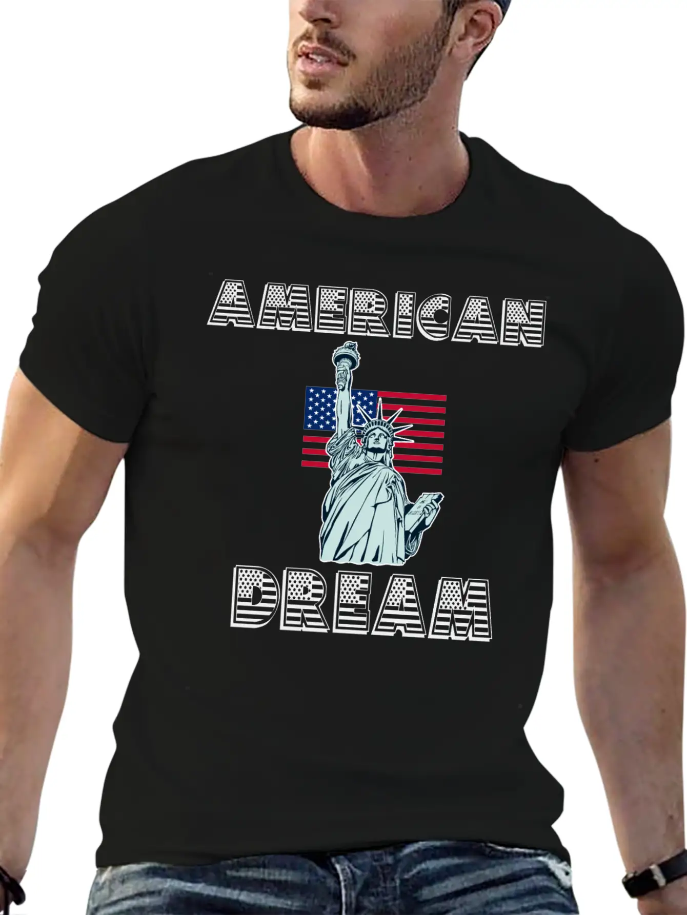 American Dream Unisex Short Sleeve Soft Cotton T-Shirt – Casual Everyday Wear