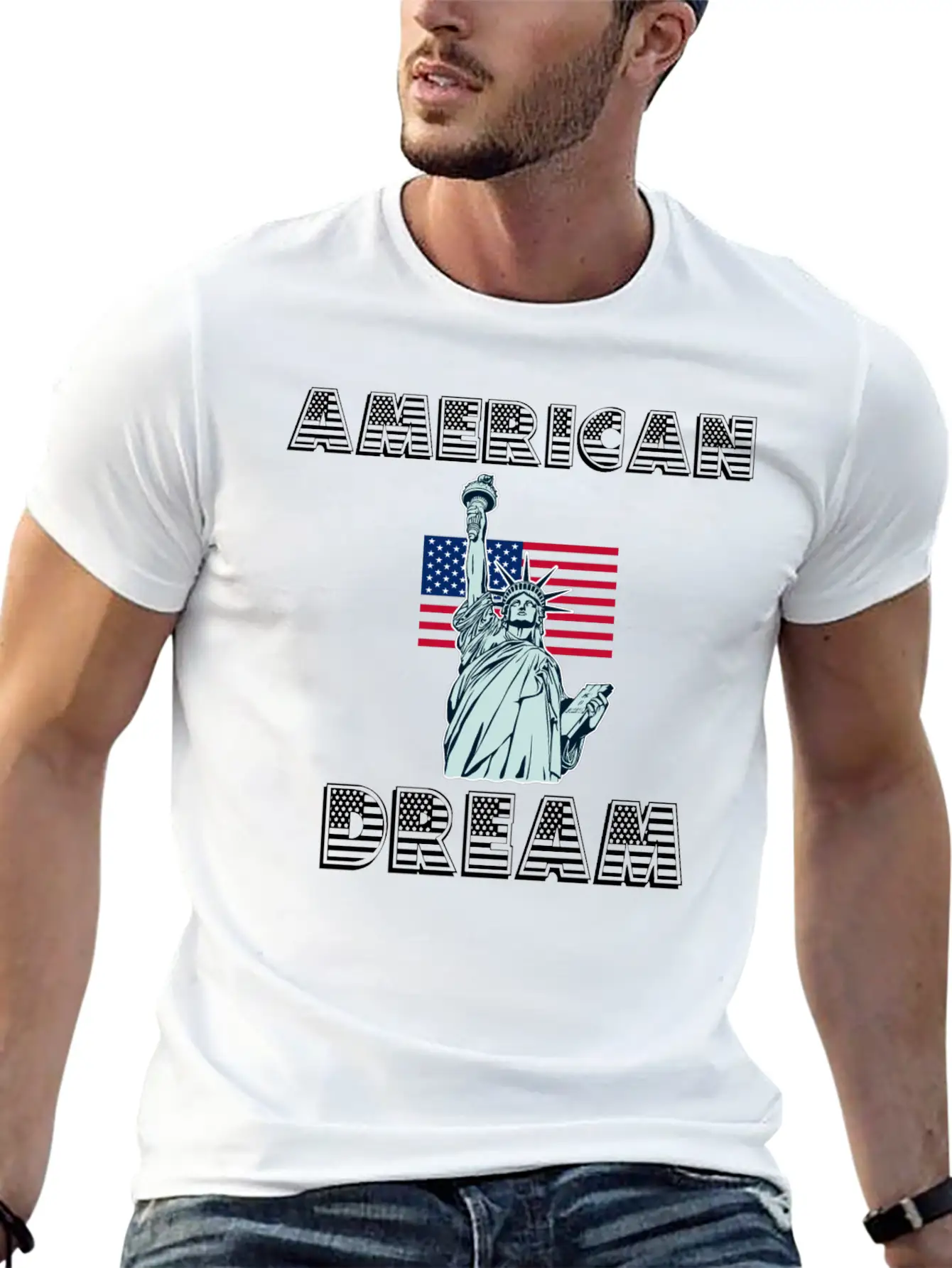 American Dream Unisex Short Sleeve Soft Cotton T-Shirt – Casual Everyday Wear