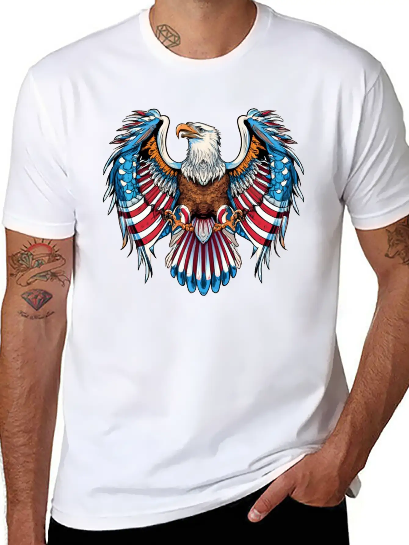 American Eagle Bald Eagle American Flag Patriotic Timeless Short Sleeve Tee – Comfy And Minimalist Design