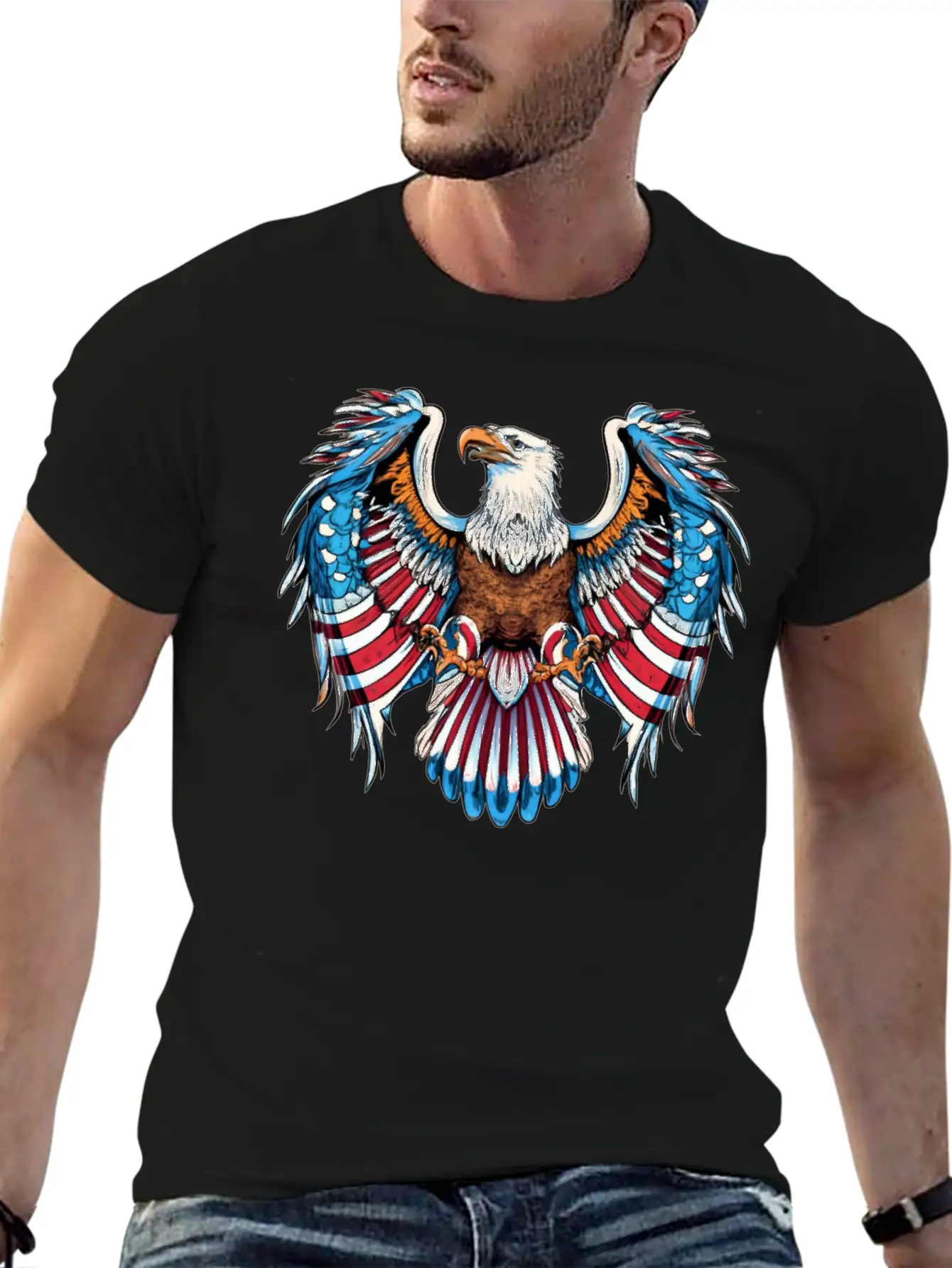 American Eagle Bald Eagle American Flag Patriotic Timeless Short Sleeve Tee – Comfy And Minimalist Design