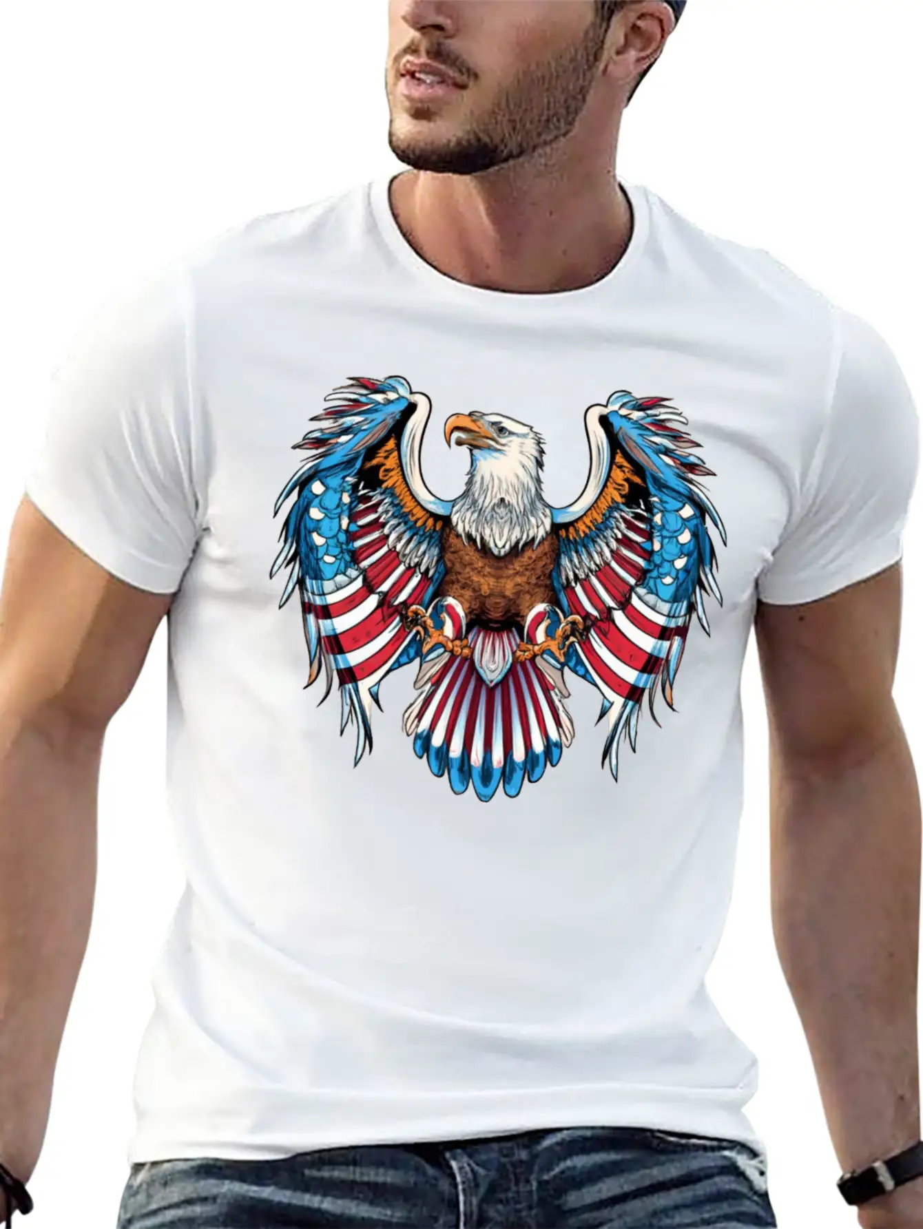 American Eagle Bald Eagle American Flag Patriotic Timeless Short Sleeve Tee – Comfy And Minimalist Design