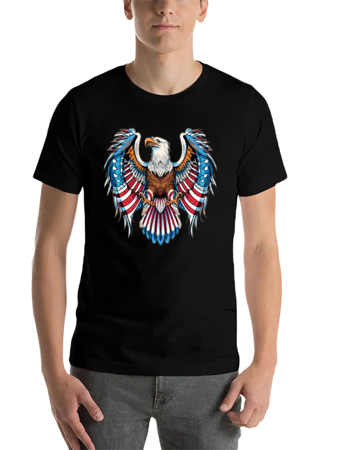 American Eagle Bald Eagle American Flag Patriotic Timeless Short Sleeve Tee – Comfy And Minimalist Design
