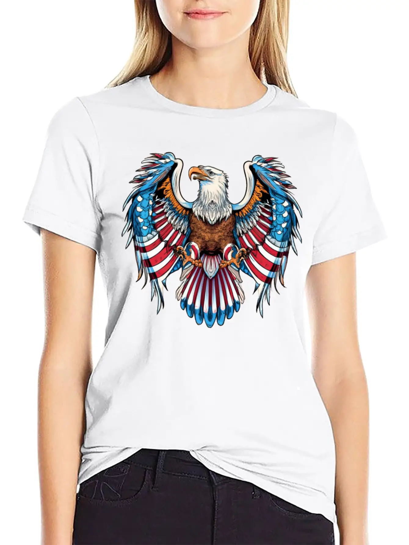 American Eagle Bald Eagle American Flag Patriotic Timeless Short Sleeve Tee – Comfy And Minimalist Design