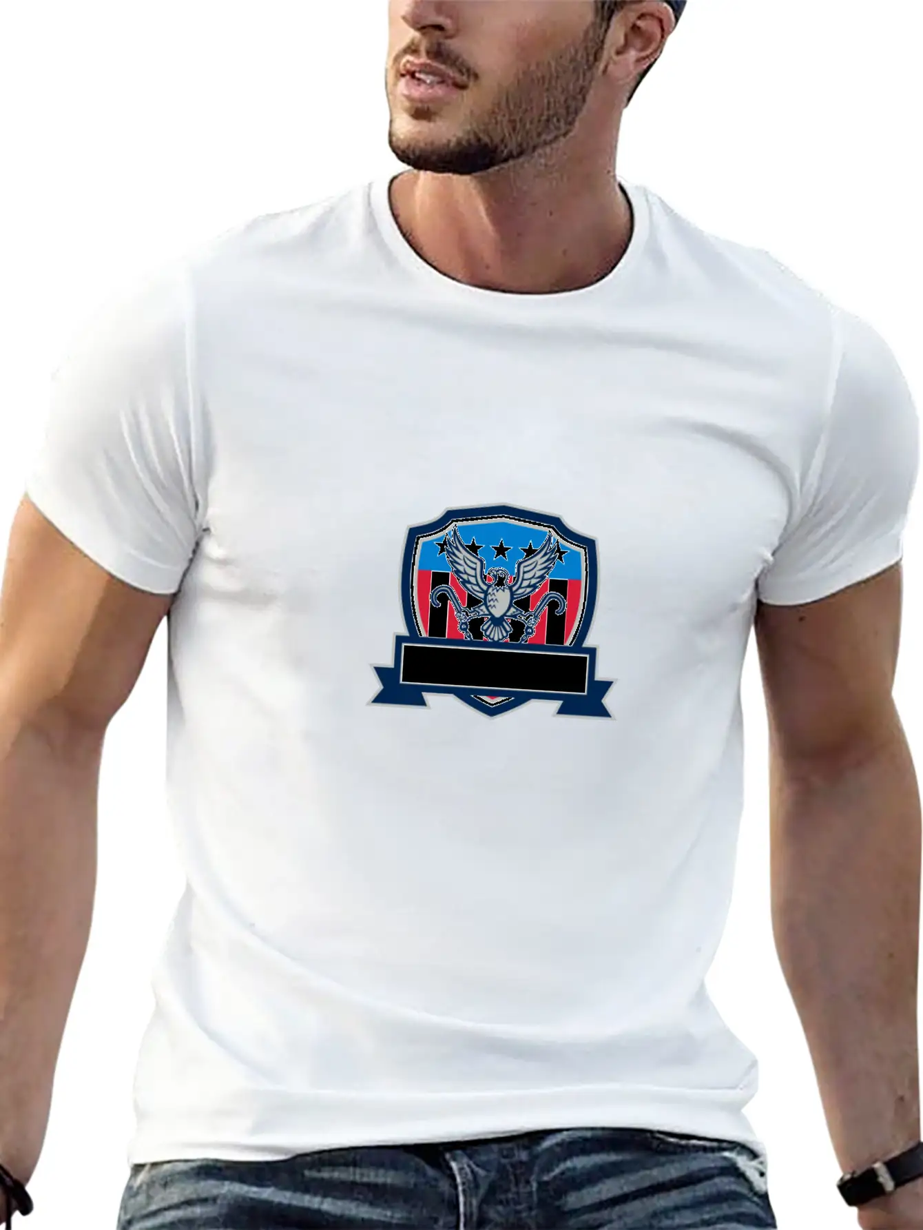 American Eagle Clutching Towing J Hook Shield Retr Basic Graphic T-Shirt – Daily Comfort In Soft Cotton