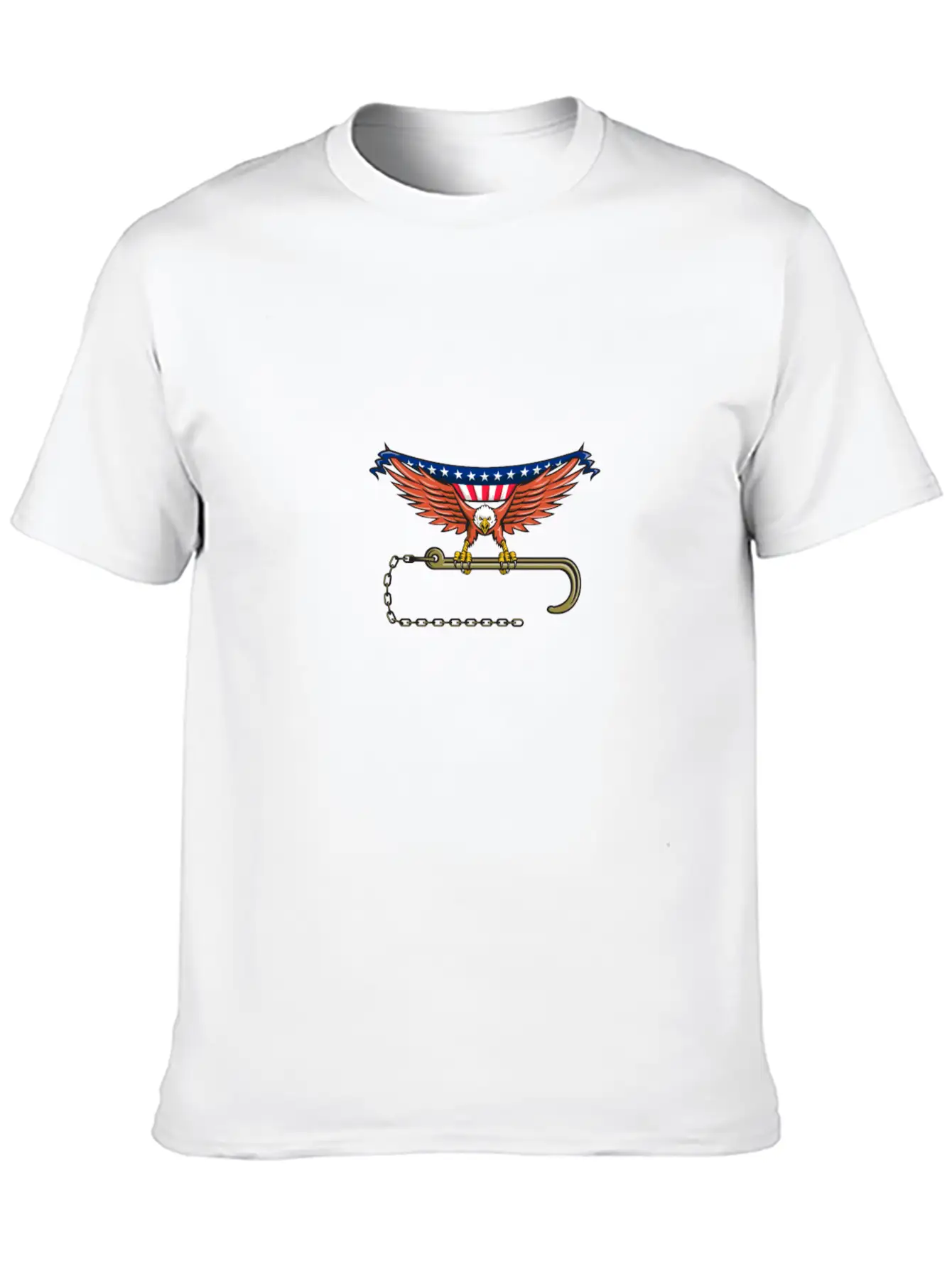American Eagle Clutching Towing J Hook USA Flag Re Unisex Short Sleeve Soft Cotton T-Shirt – Casual Everyday Wear