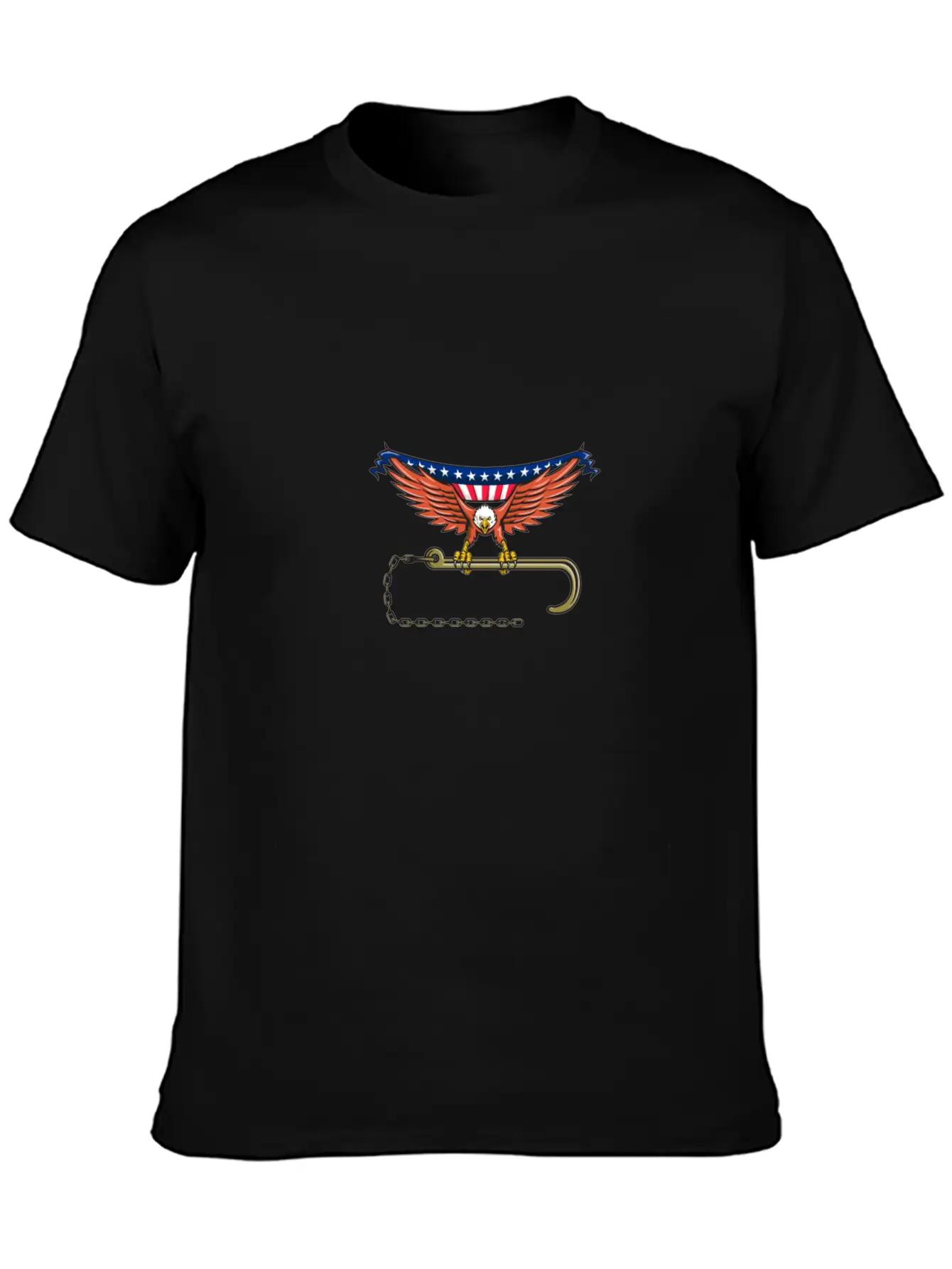 American Eagle Clutching Towing J Hook USA Flag Re Unisex Short Sleeve Soft Cotton T-Shirt – Casual Everyday Wear