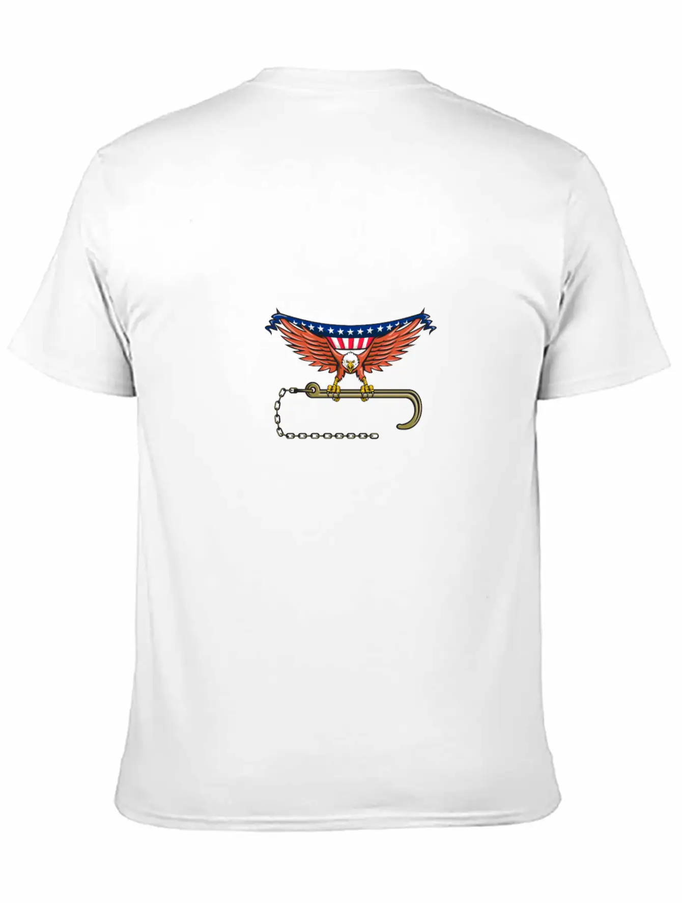 American Eagle Clutching Towing J Hook USA Flag Re Unisex Short Sleeve Soft Cotton T-Shirt – Casual Everyday Wear