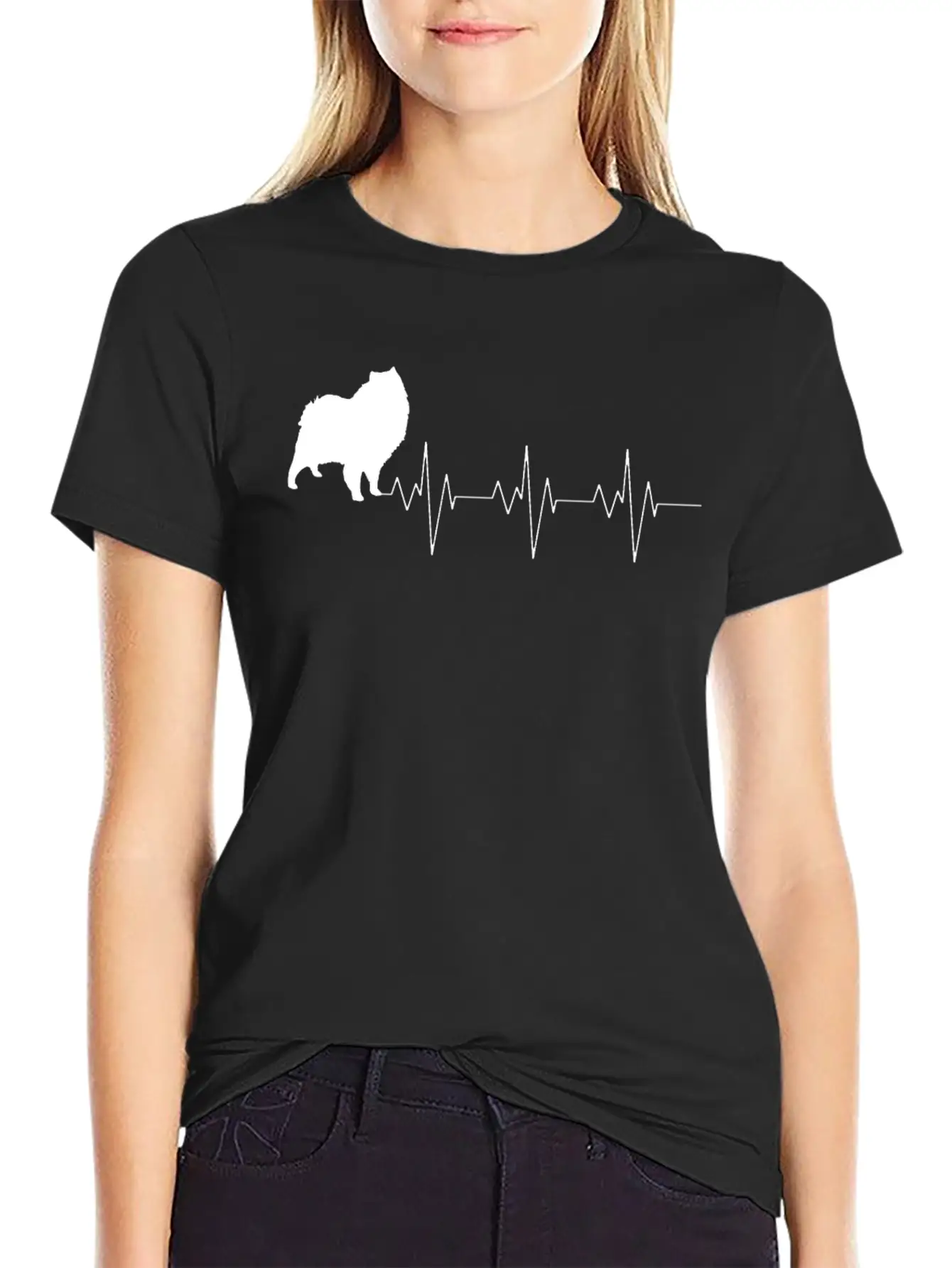 American Eskimo Dog Heart Beat Gift Shirt Stylish Everyday T-Shirt – Unisex Basic Cotton Tee