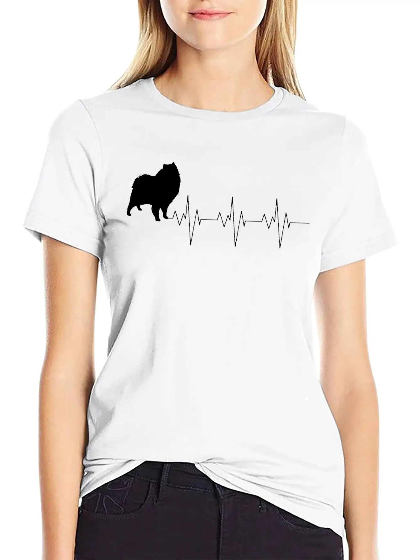 American Eskimo Dog Heart Beat Gift Shirt Stylish Everyday T-Shirt – Unisex Basic Cotton Tee