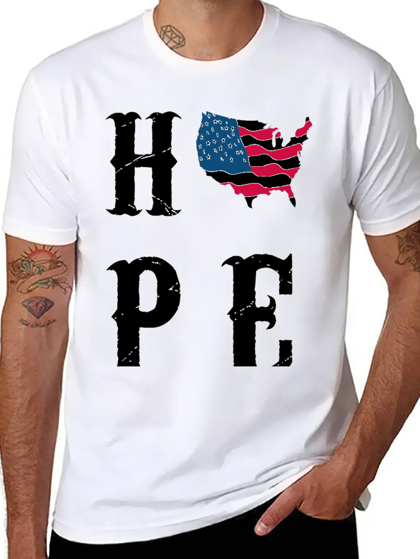 American Flag Country Hope Awareness Stylish Everyday T-Shirt – Unisex Basic Cotton Tee