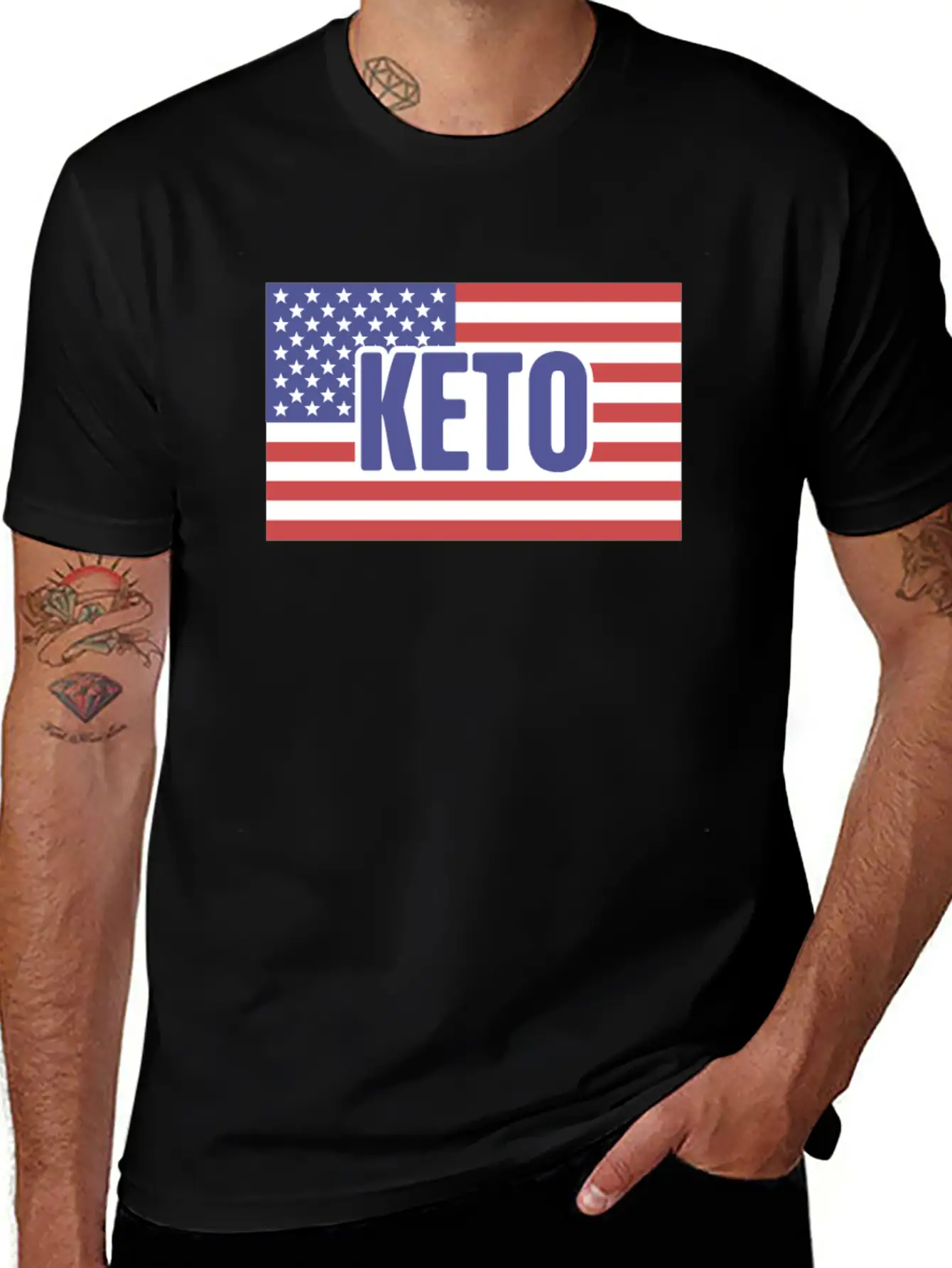American Flag & KETO Essential Unisex Summer Tee – Soft Cotton Casual Fit