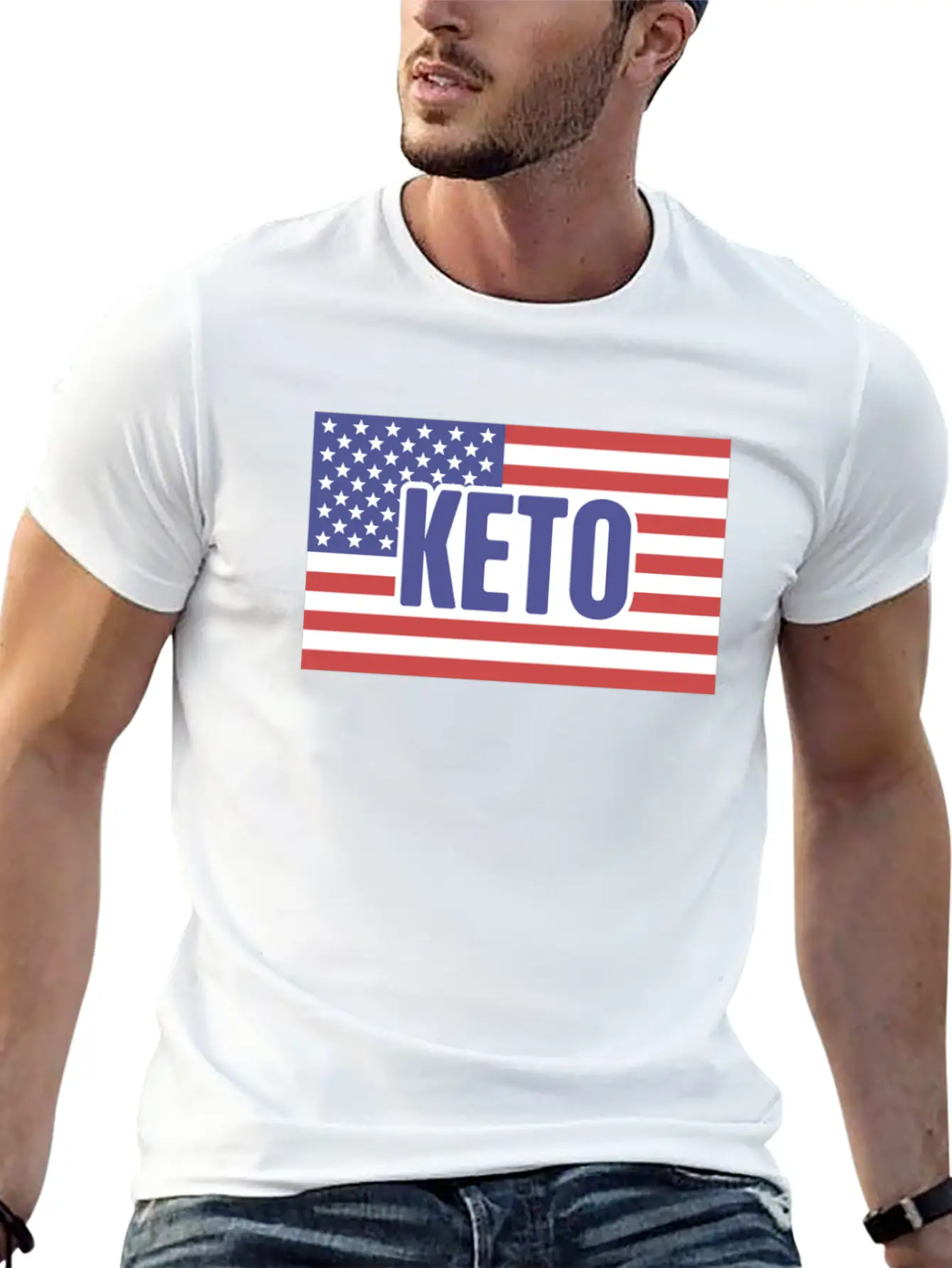 American Flag & KETO Essential Unisex Summer Tee – Soft Cotton Casual Fit