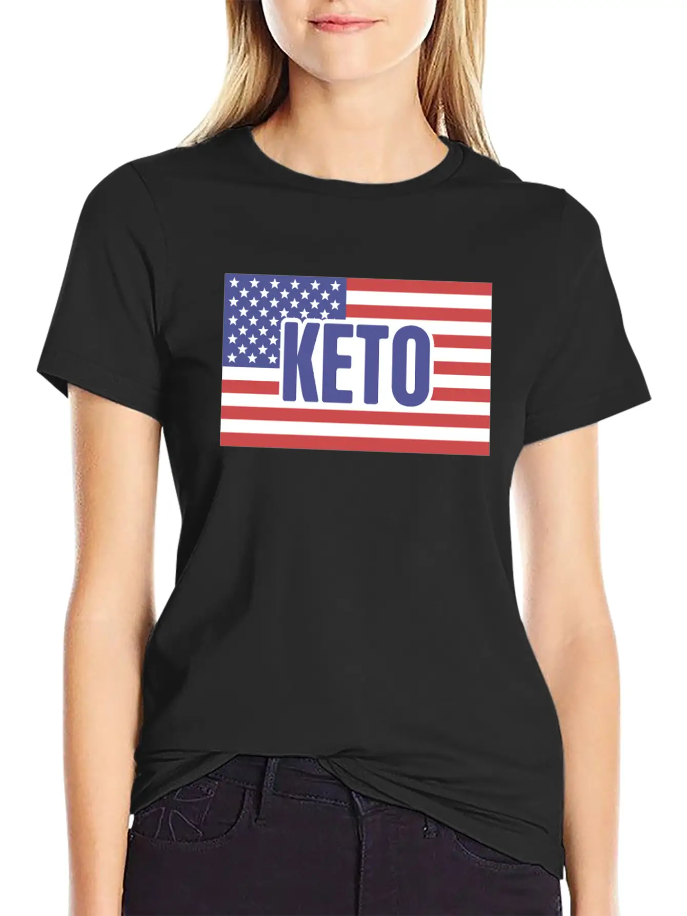 American Flag & KETO Essential Unisex Summer Tee – Soft Cotton Casual Fit