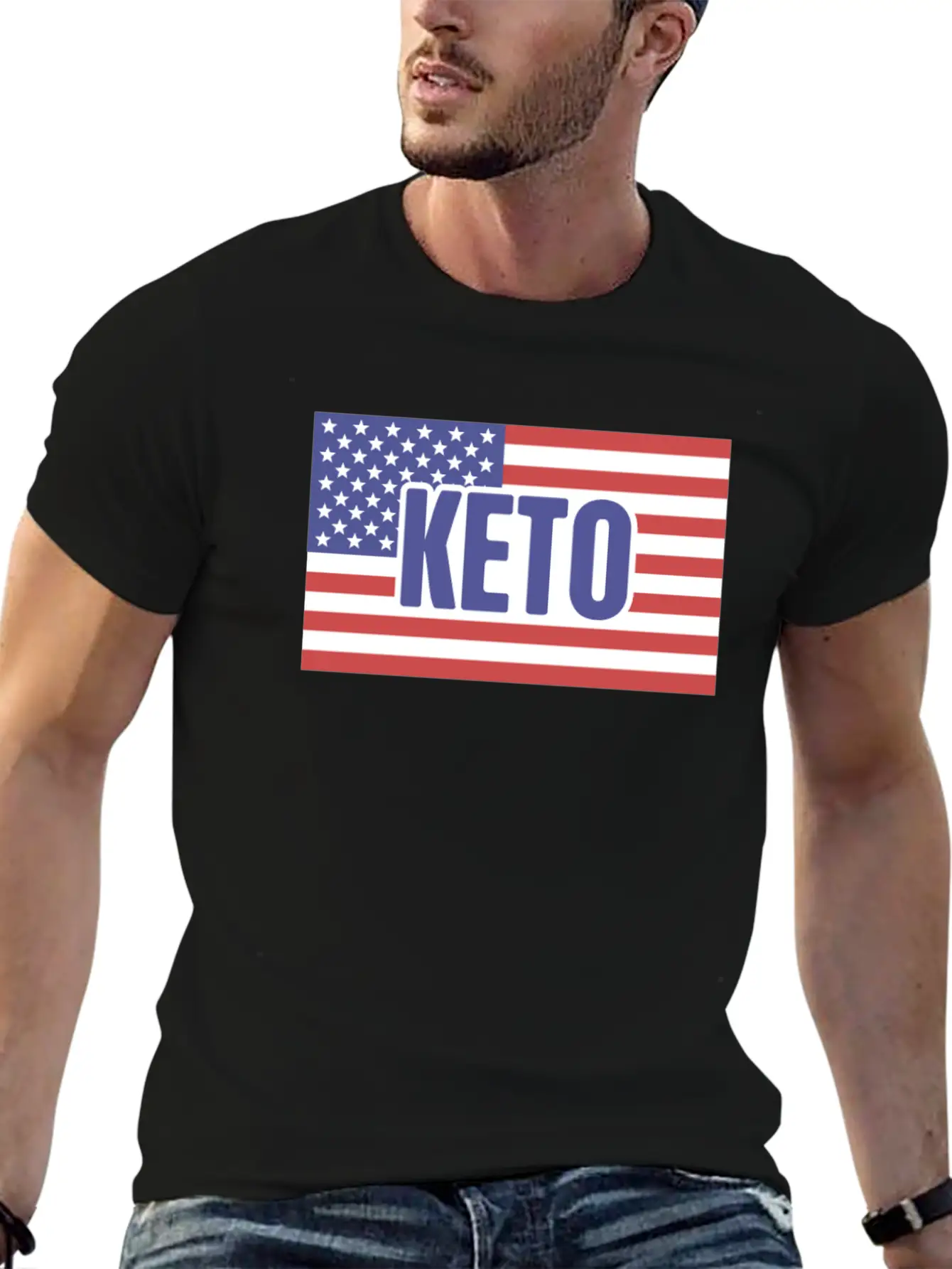 American Flag & KETO Essential Unisex Summer Tee – Soft Cotton Casual Fit