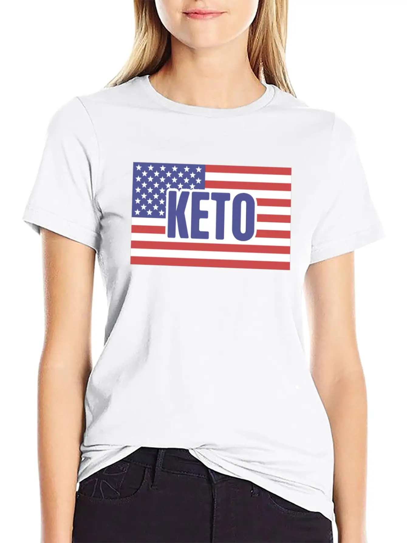 American Flag & KETO Essential Unisex Summer Tee – Soft Cotton Casual Fit