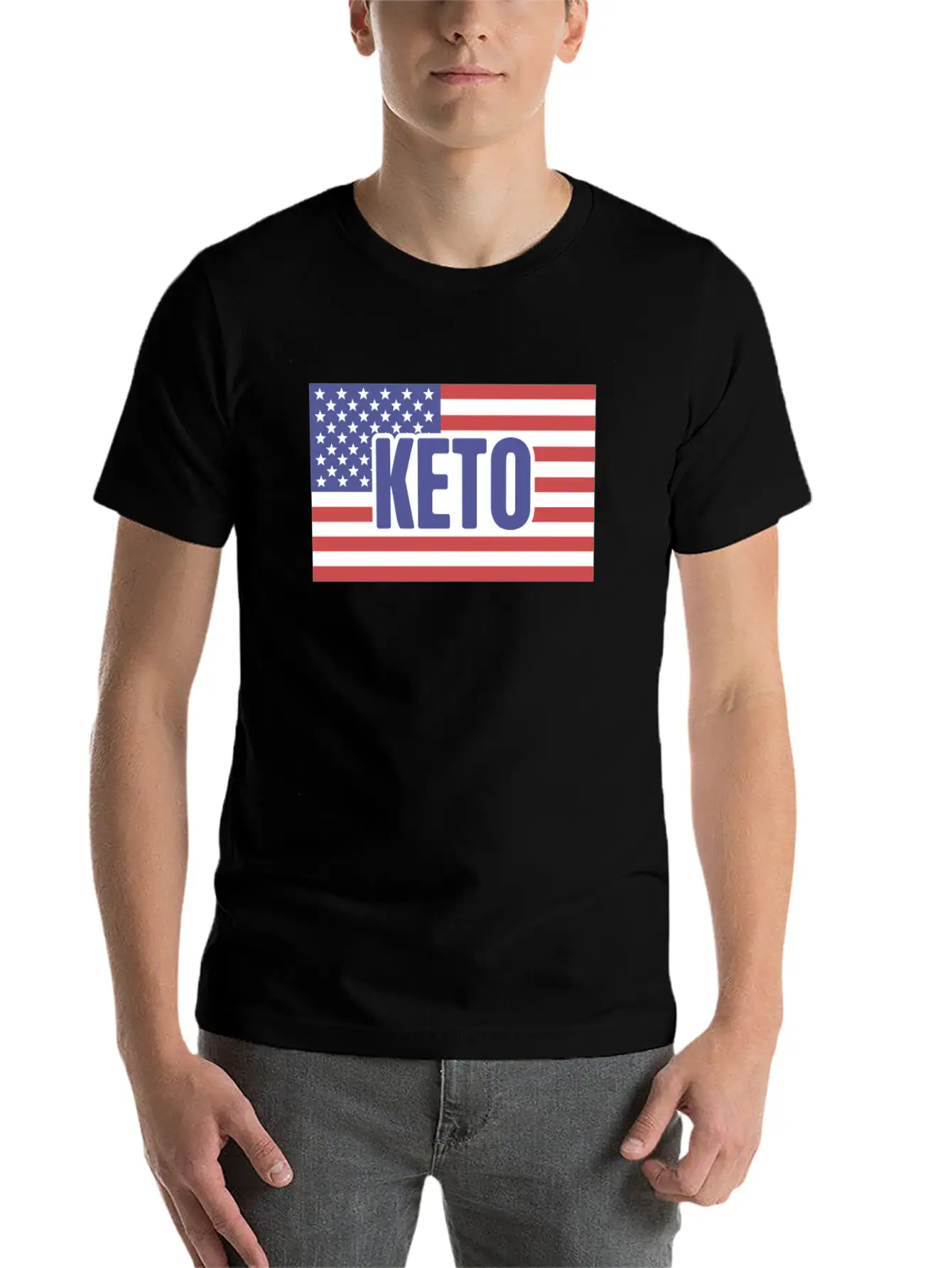 American Flag & KETO Essential Unisex Summer Tee – Soft Cotton Casual Fit