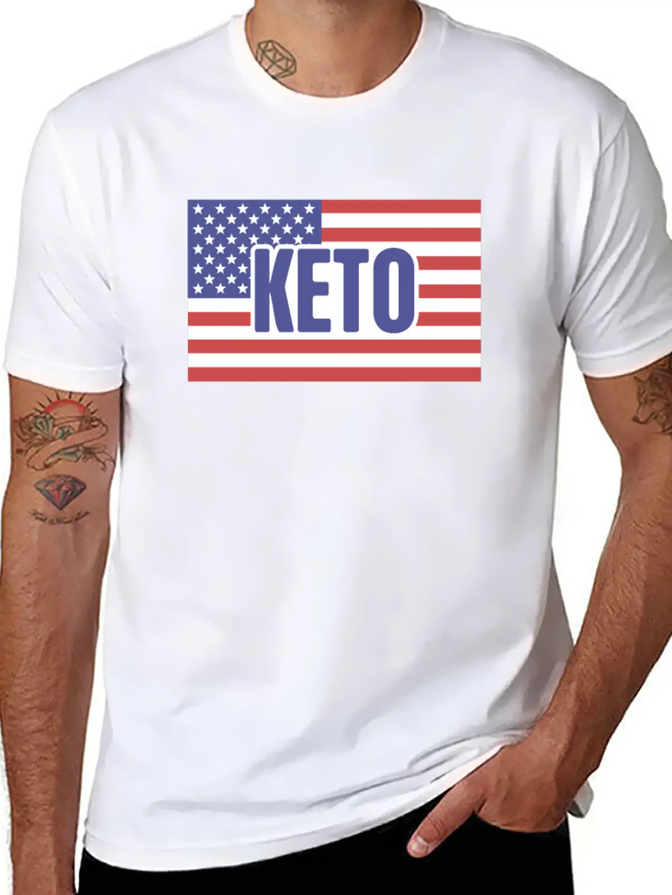 American Flag & KETO Essential Unisex Summer Tee – Soft Cotton Casual Fit