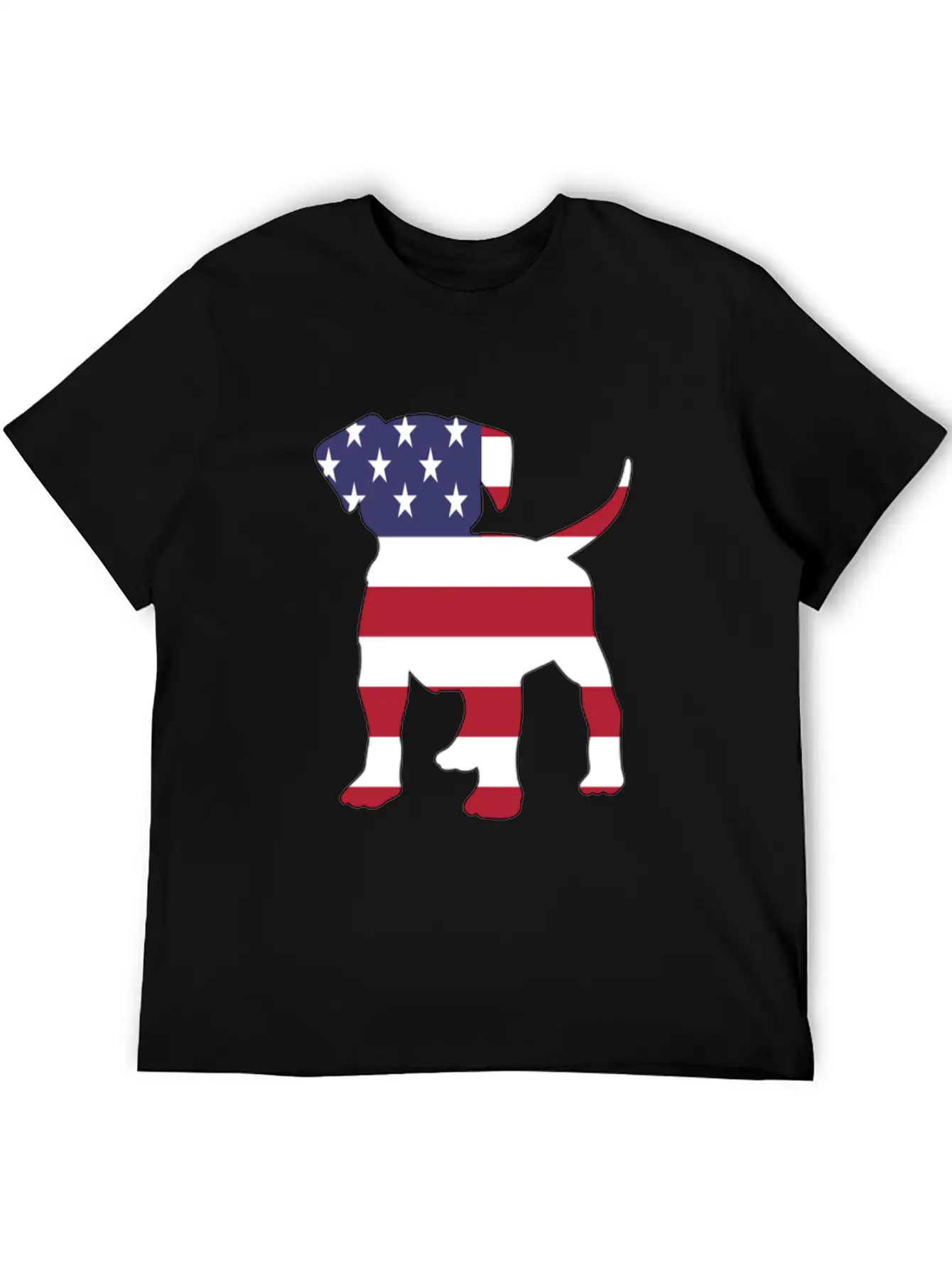 American Flag Puppy Happy 4th Of July Unisex Short Sleeve Soft Cotton T-Shirt – Casual Everyday Wear