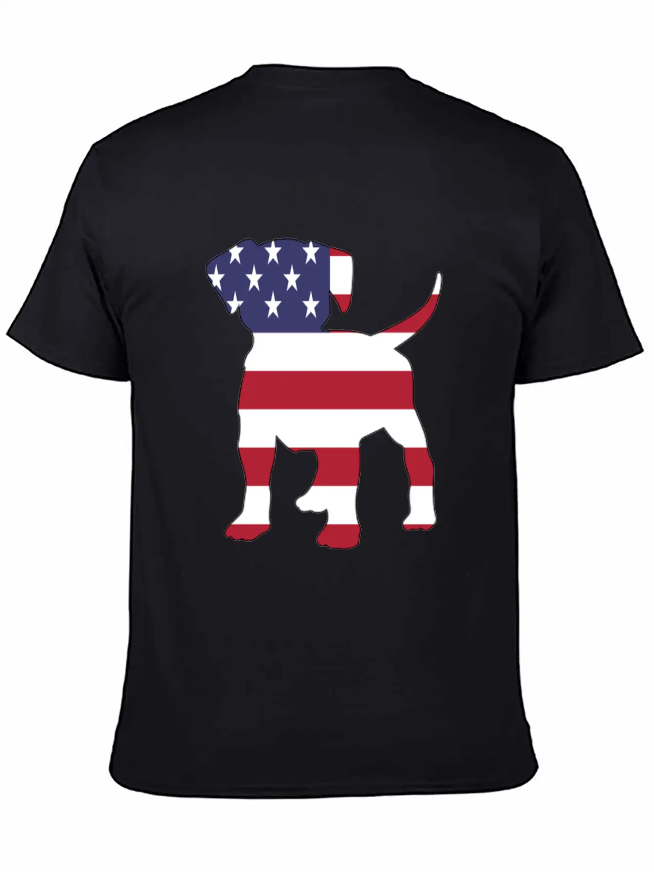American Flag Puppy Happy 4th Of July Unisex Short Sleeve Soft Cotton T-Shirt – Casual Everyday Wear