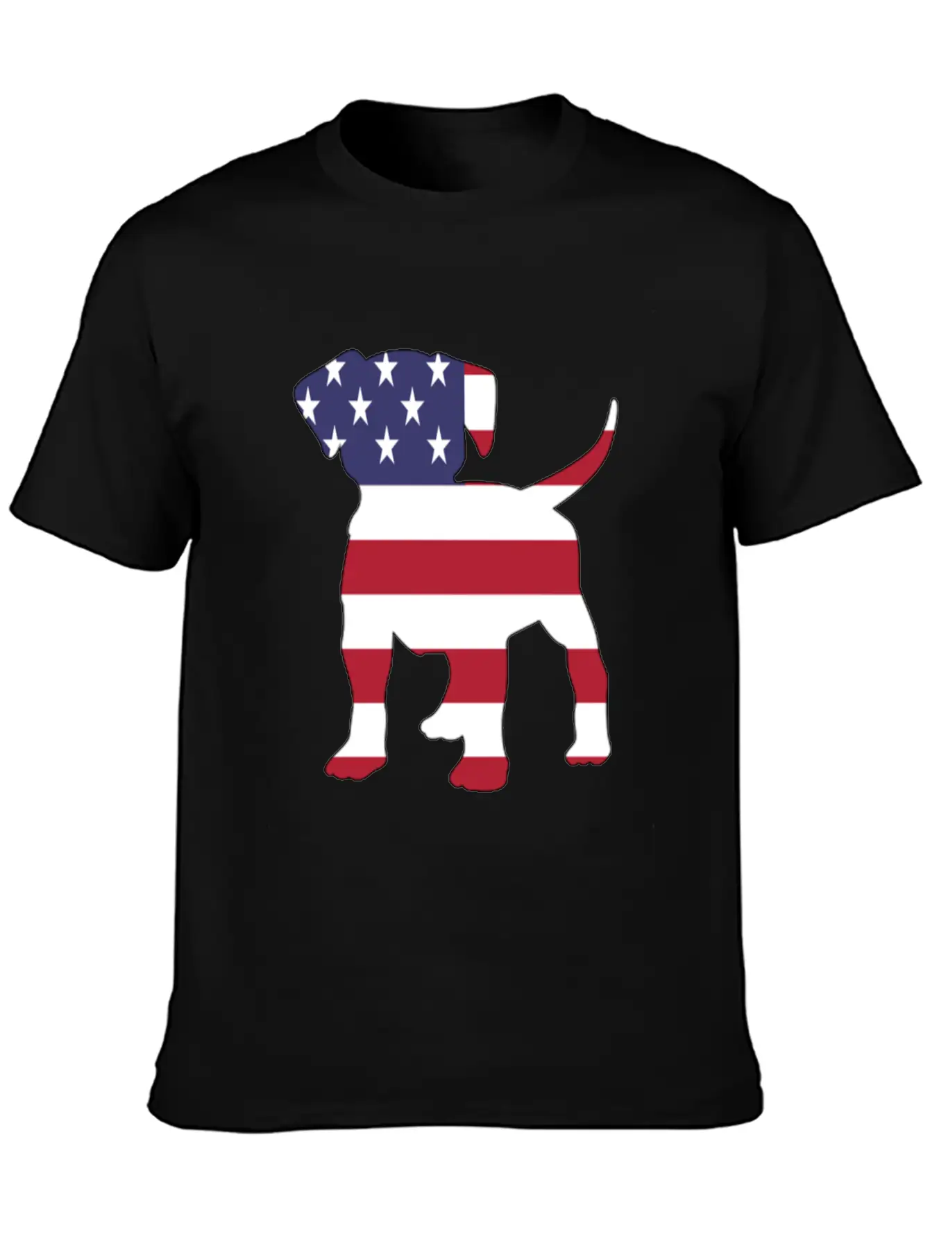 American Flag Puppy Happy 4th Of July Unisex Short Sleeve Soft Cotton T-Shirt – Casual Everyday Wear