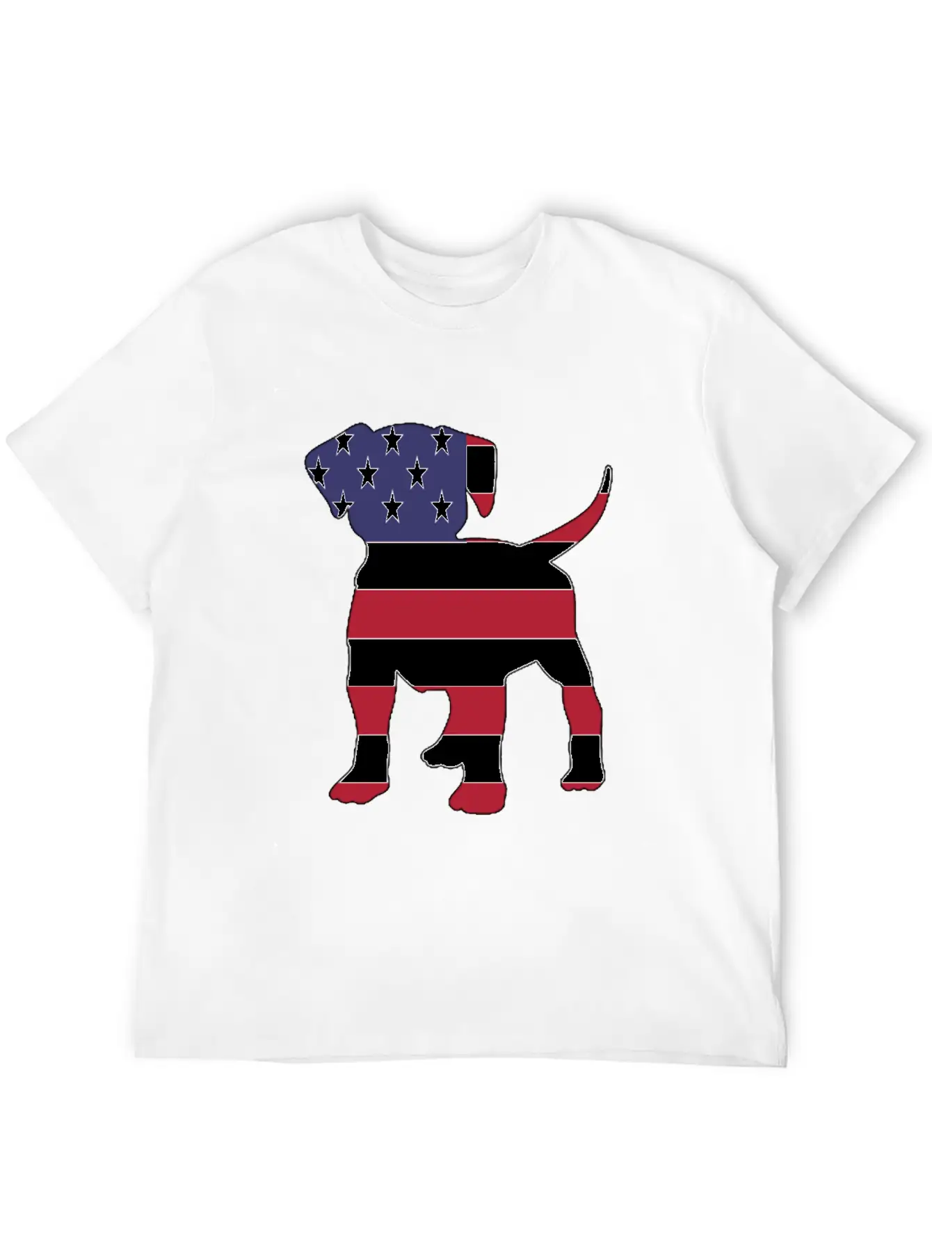 American Flag Puppy Happy 4th Of July Unisex Short Sleeve Soft Cotton T-Shirt – Casual Everyday Wear
