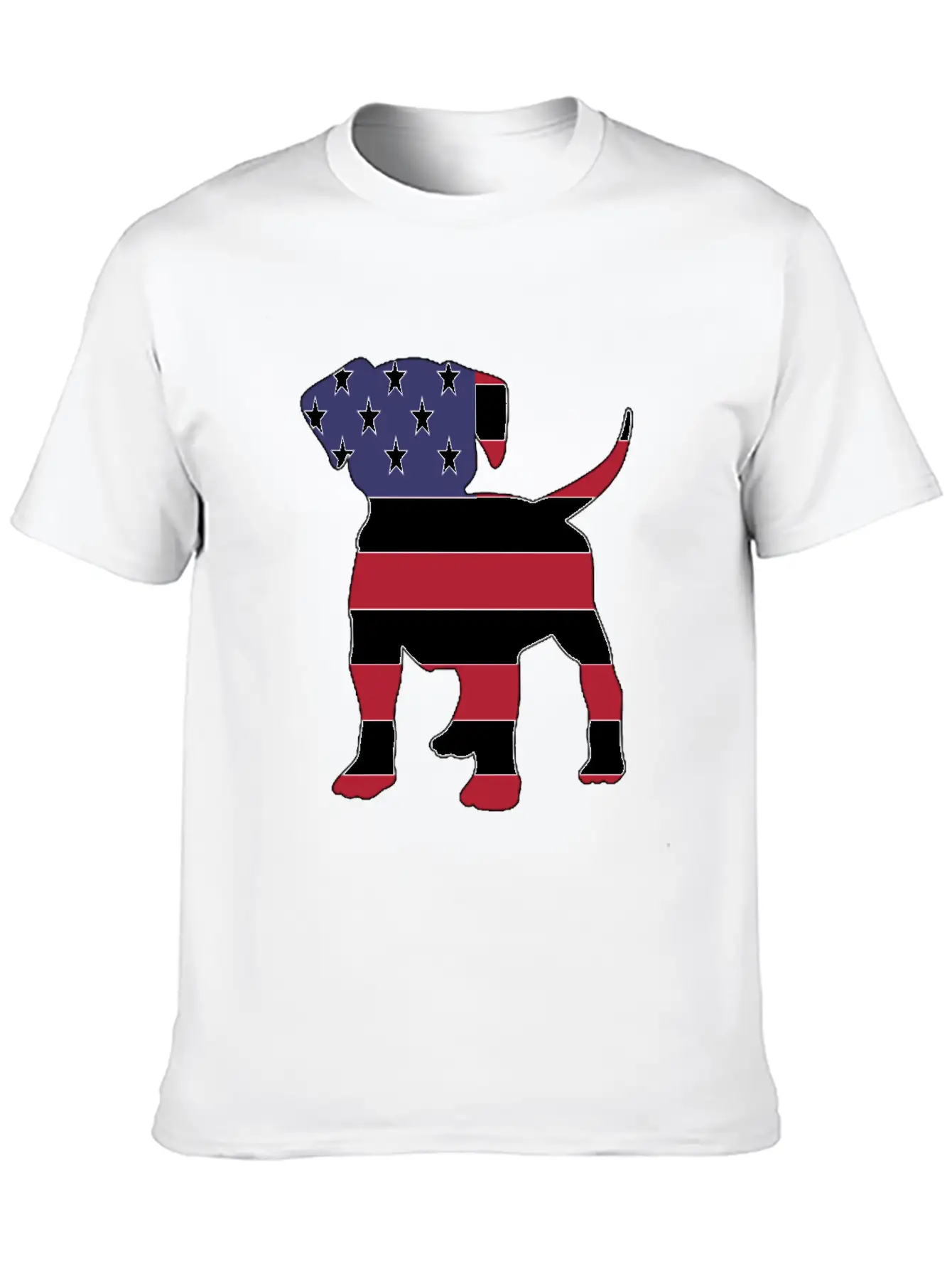American Flag Puppy Happy 4th Of July Unisex Short Sleeve Soft Cotton T-Shirt – Casual Everyday Wear