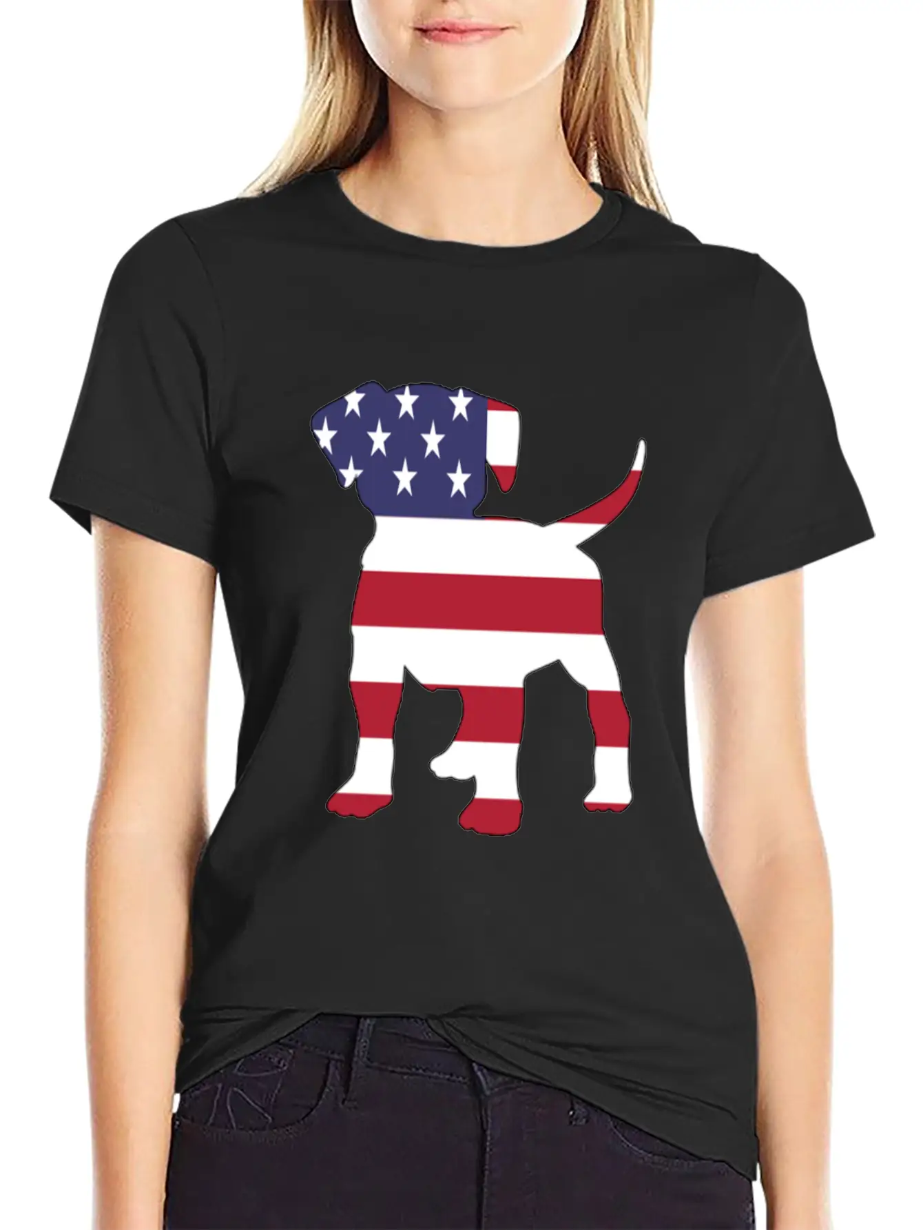 American Flag Puppy Happy 4th Of July Unisex Short Sleeve Soft Cotton T-Shirt – Casual Everyday Wear