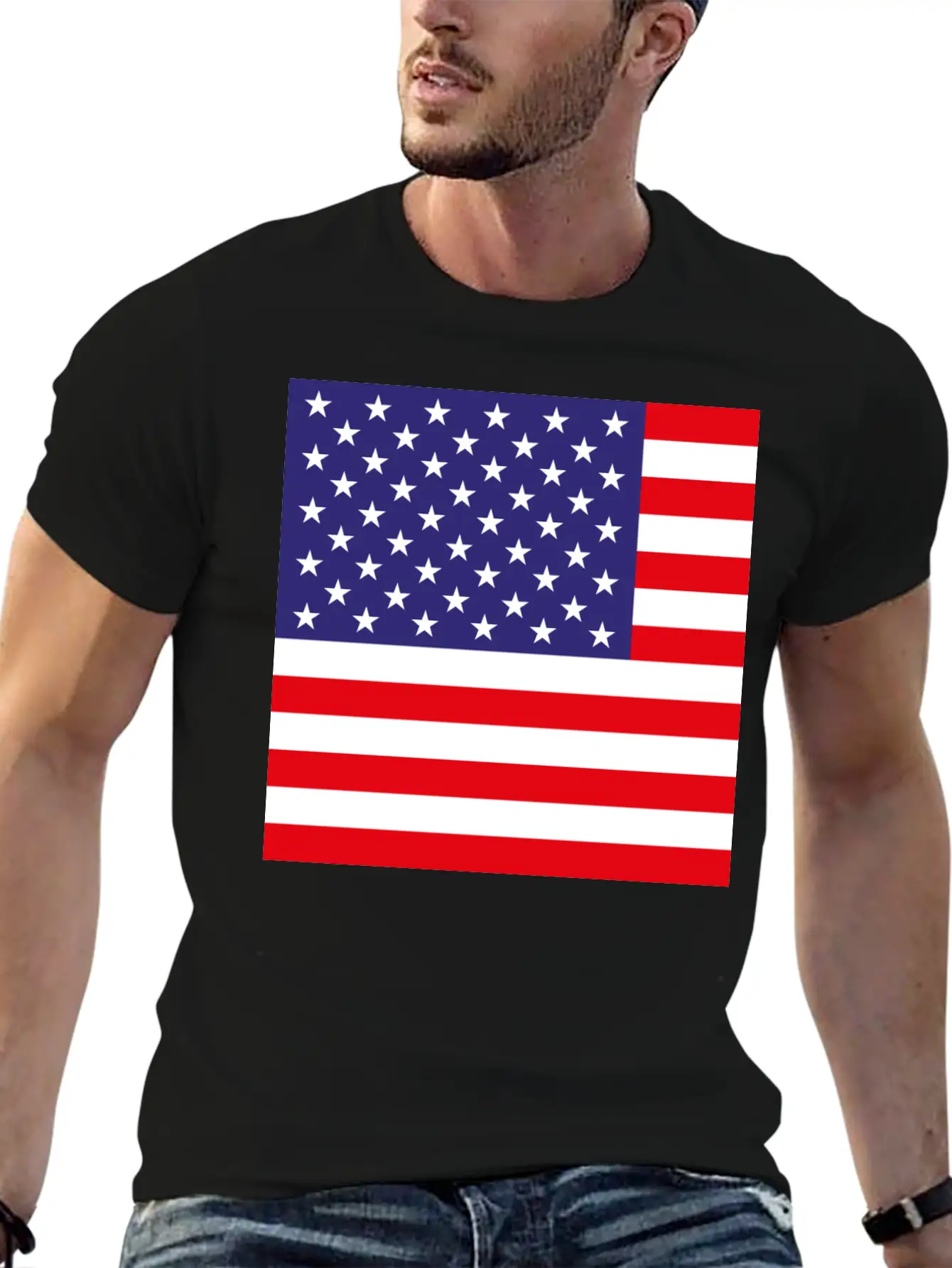American Flag Stylish Everyday T-Shirt – Unisex Basic Cotton Tee