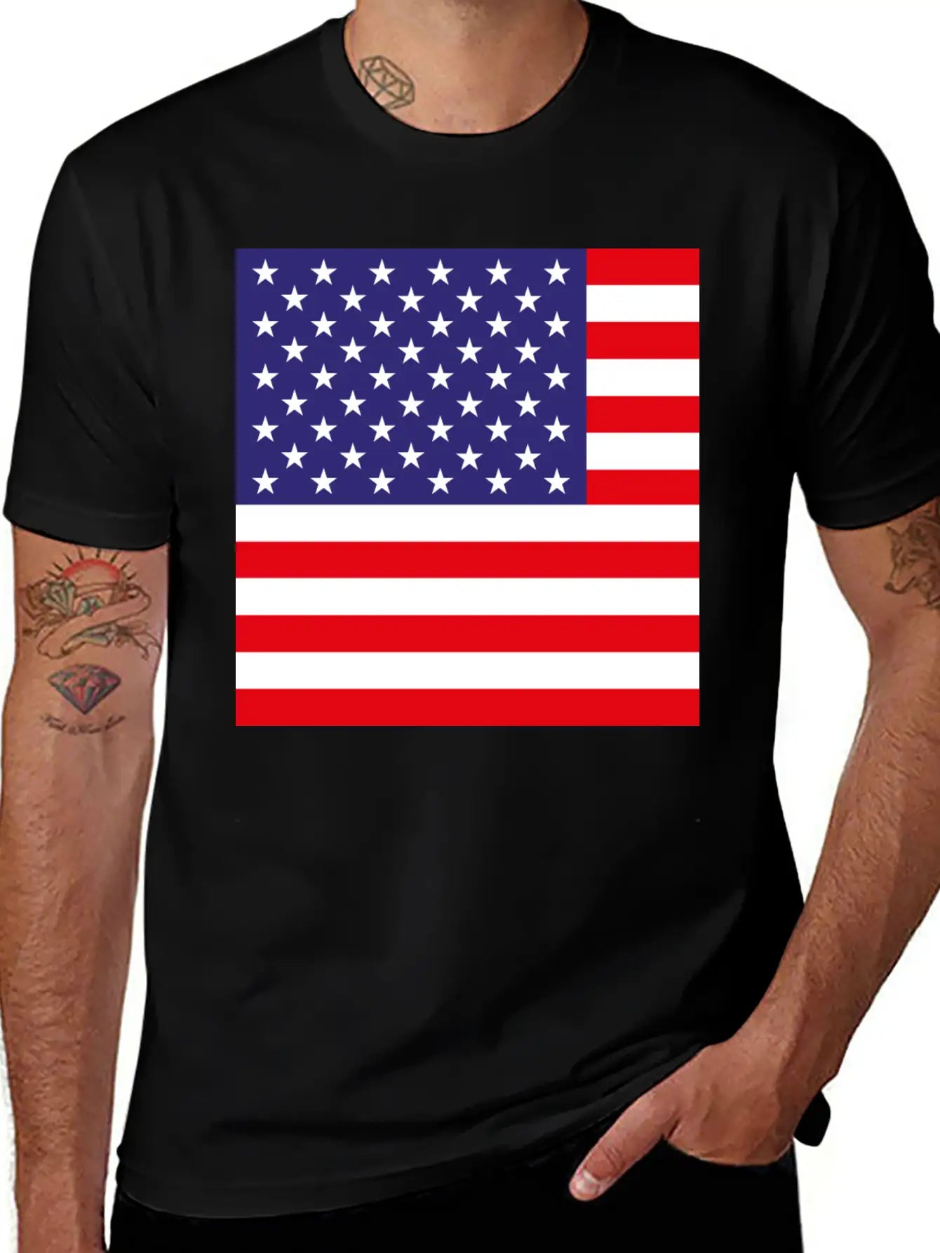 American Flag Stylish Everyday T-Shirt – Unisex Basic Cotton Tee
