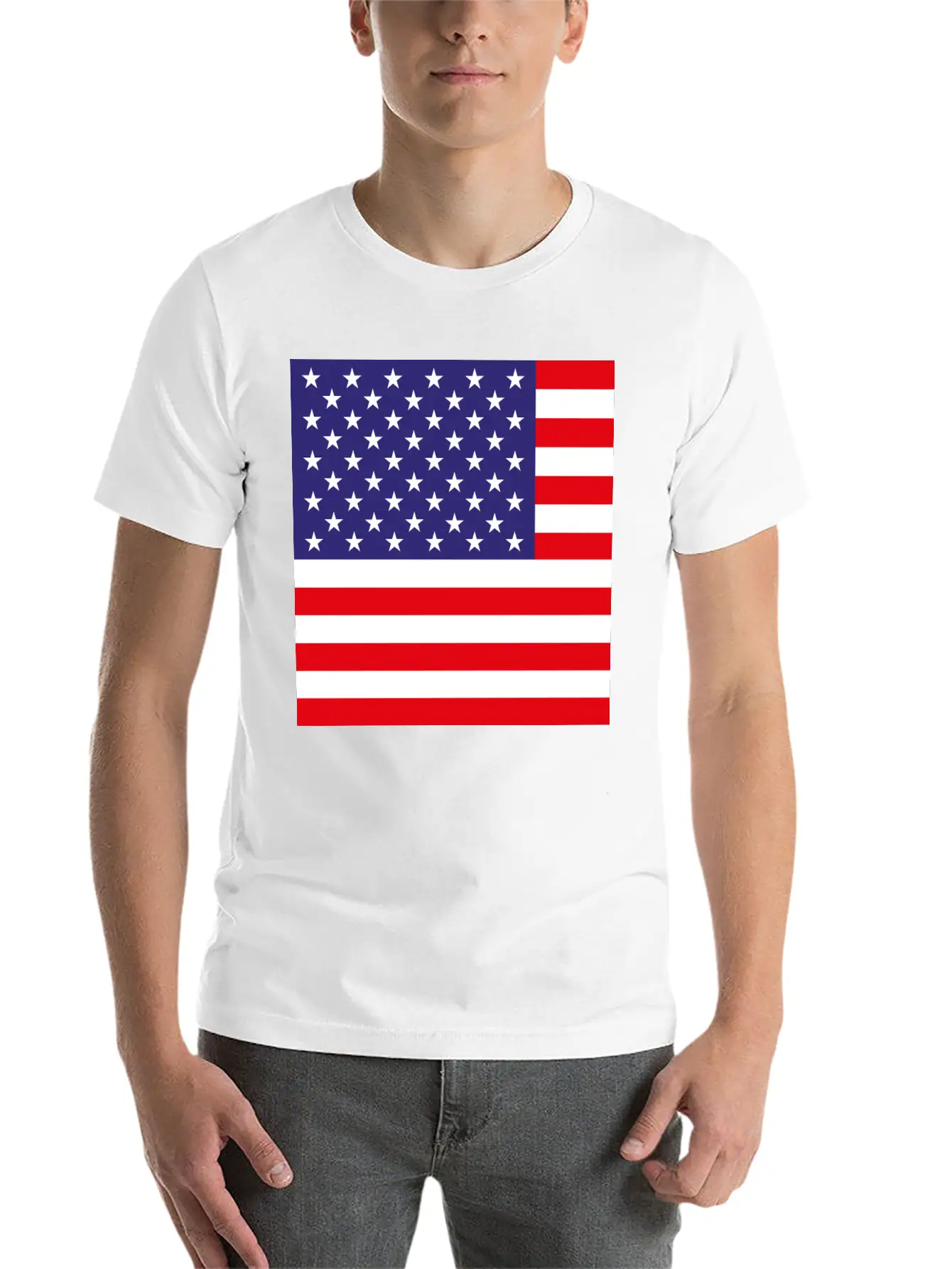 American Flag Stylish Everyday T-Shirt – Unisex Basic Cotton Tee