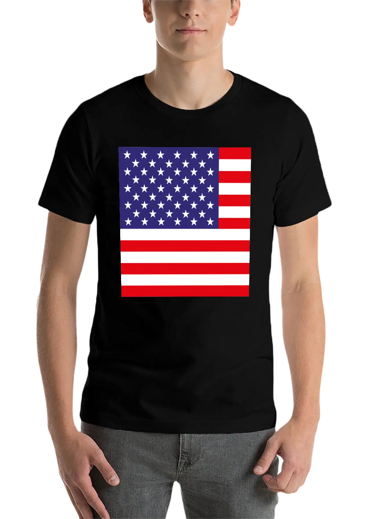 American Flag Stylish Everyday T-Shirt – Unisex Basic Cotton Tee