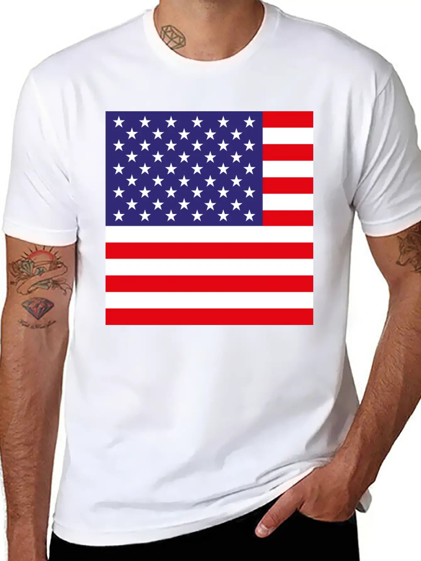 American Flag Stylish Everyday T-Shirt – Unisex Basic Cotton Tee