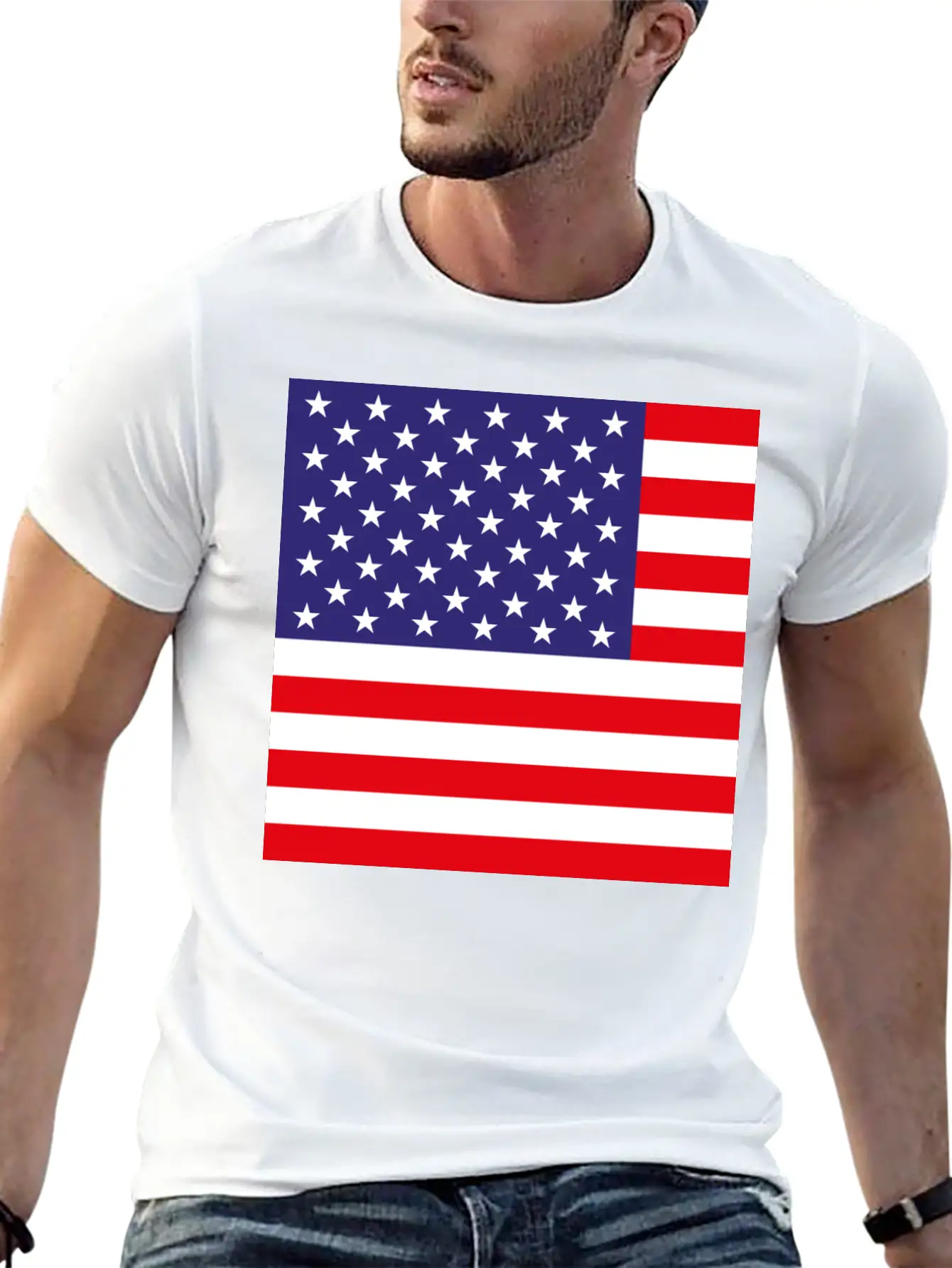 American Flag Stylish Everyday T-Shirt – Unisex Basic Cotton Tee