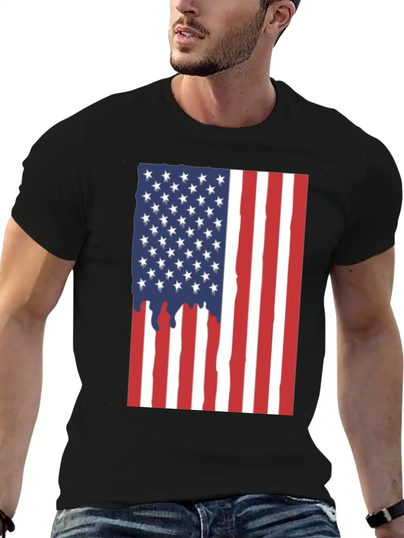 American Flag Unisex Short Sleeve Soft Cotton T-Shirt – Casual Everyday Wear