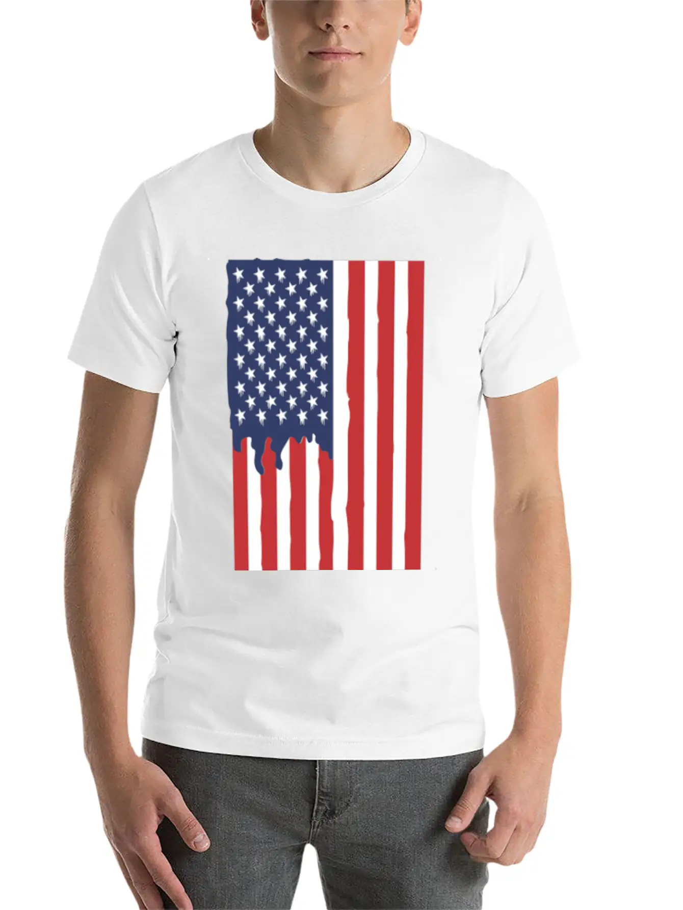 American Flag Unisex Short Sleeve Soft Cotton T-Shirt – Casual Everyday Wear