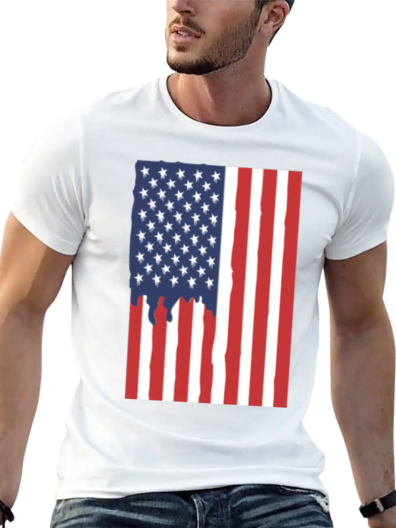 American Flag Unisex Short Sleeve Soft Cotton T-Shirt – Casual Everyday Wear